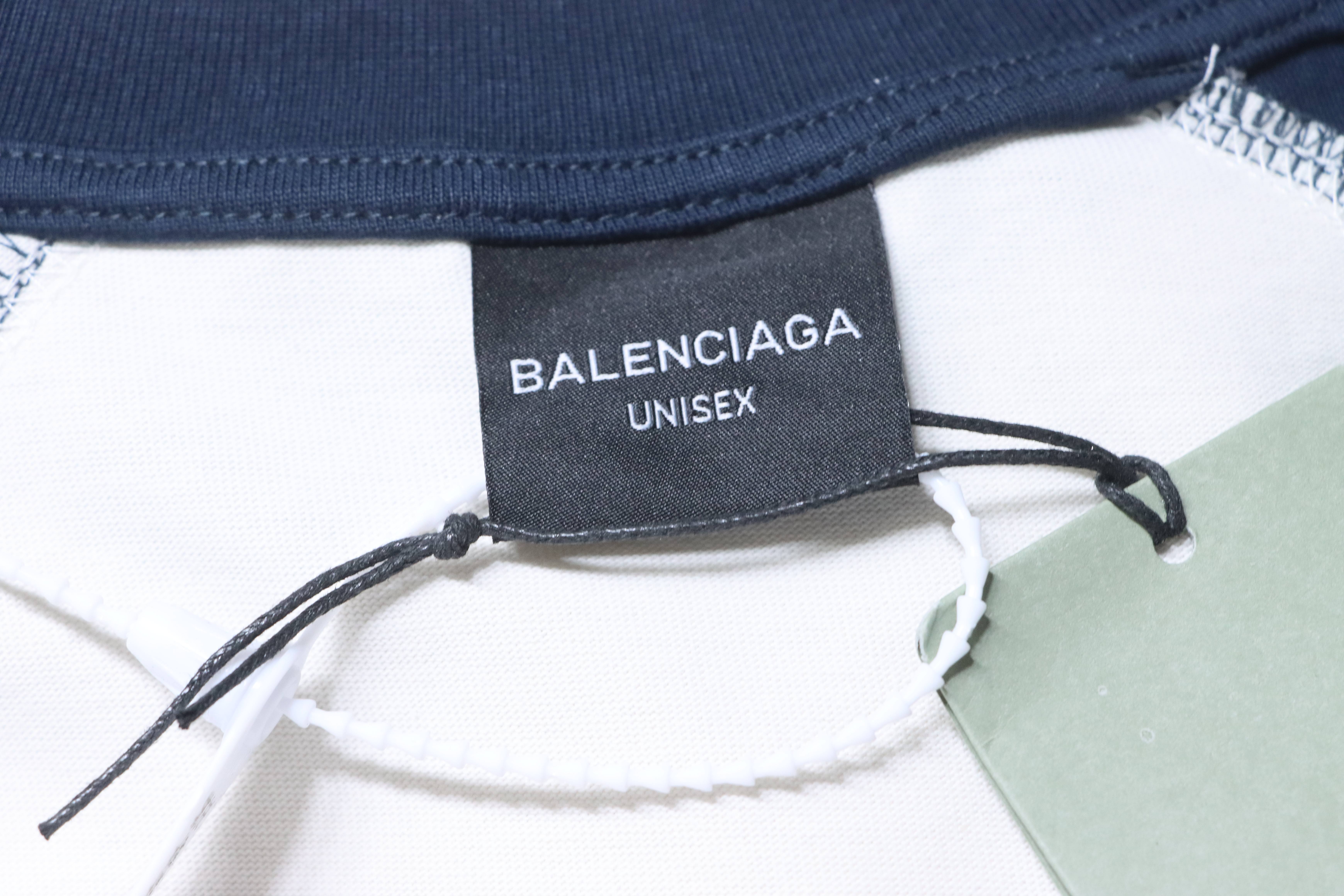 Balenciaga White 26SS Signature Letter Printed Spliced T-shirt h160
