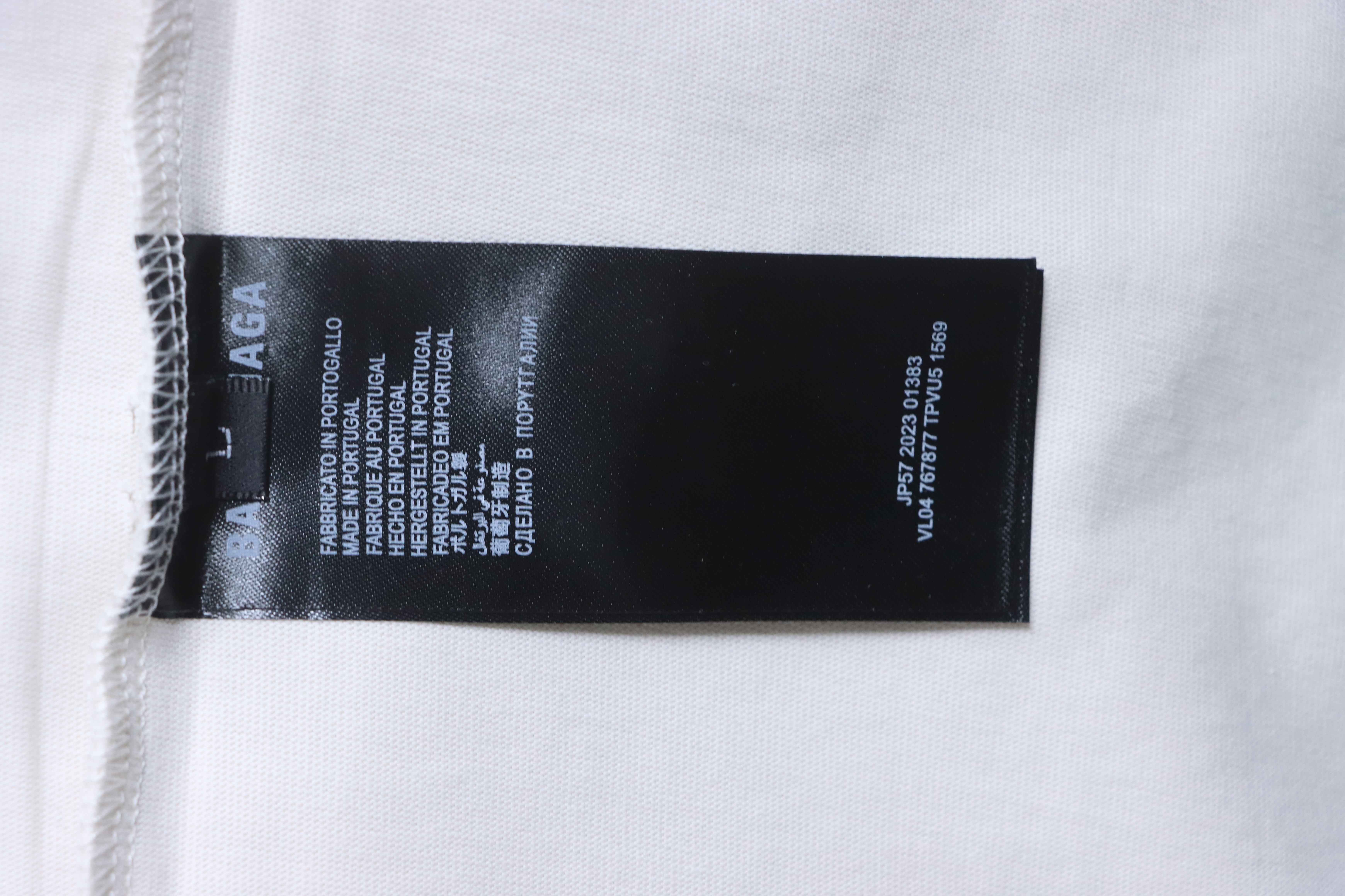 Balenciaga White 26SS Signature Letter Printed Spliced T-shirt h160