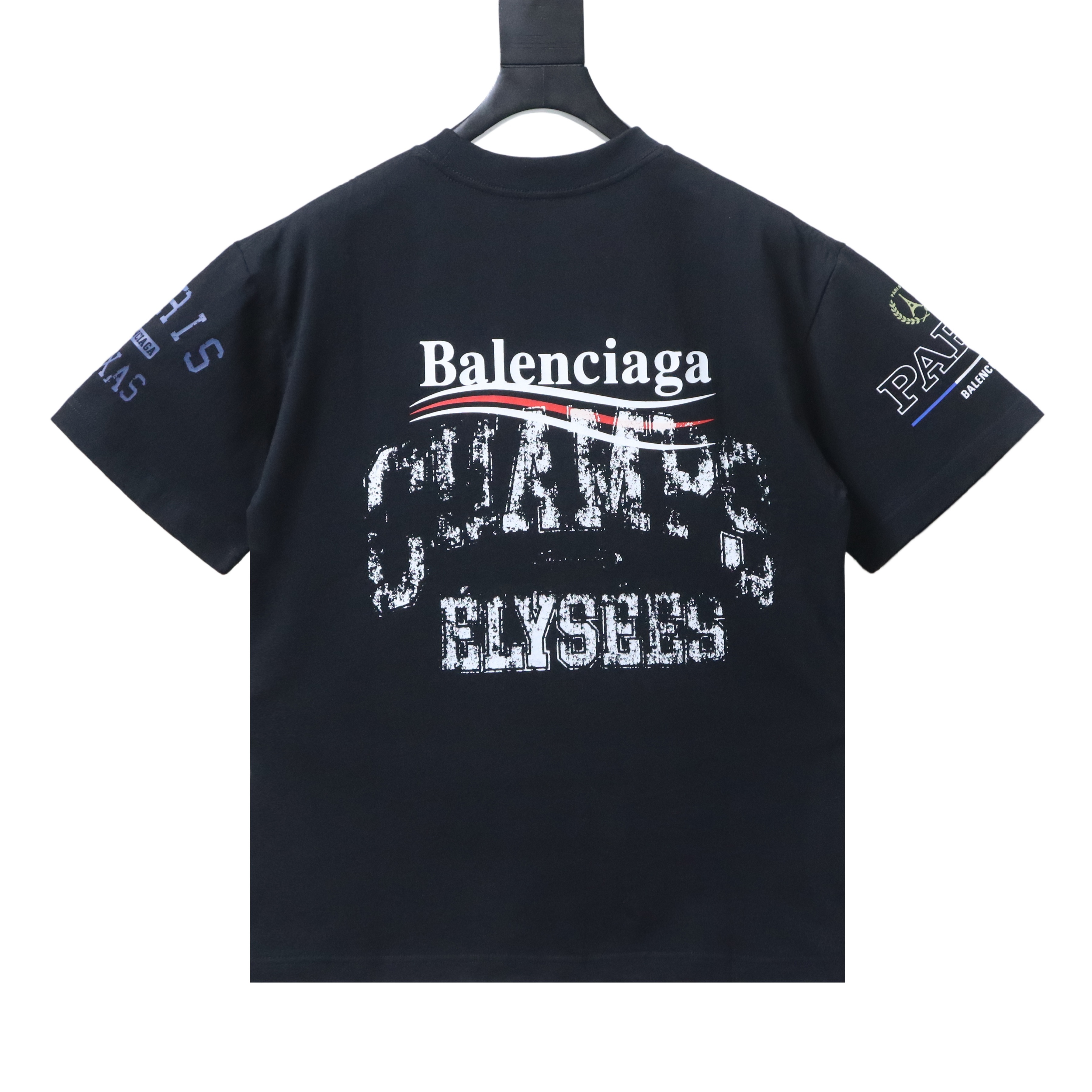 Balenciaga Black & Paris 25SS Collaboration Multi-Element Logo Printed T-shirt h140