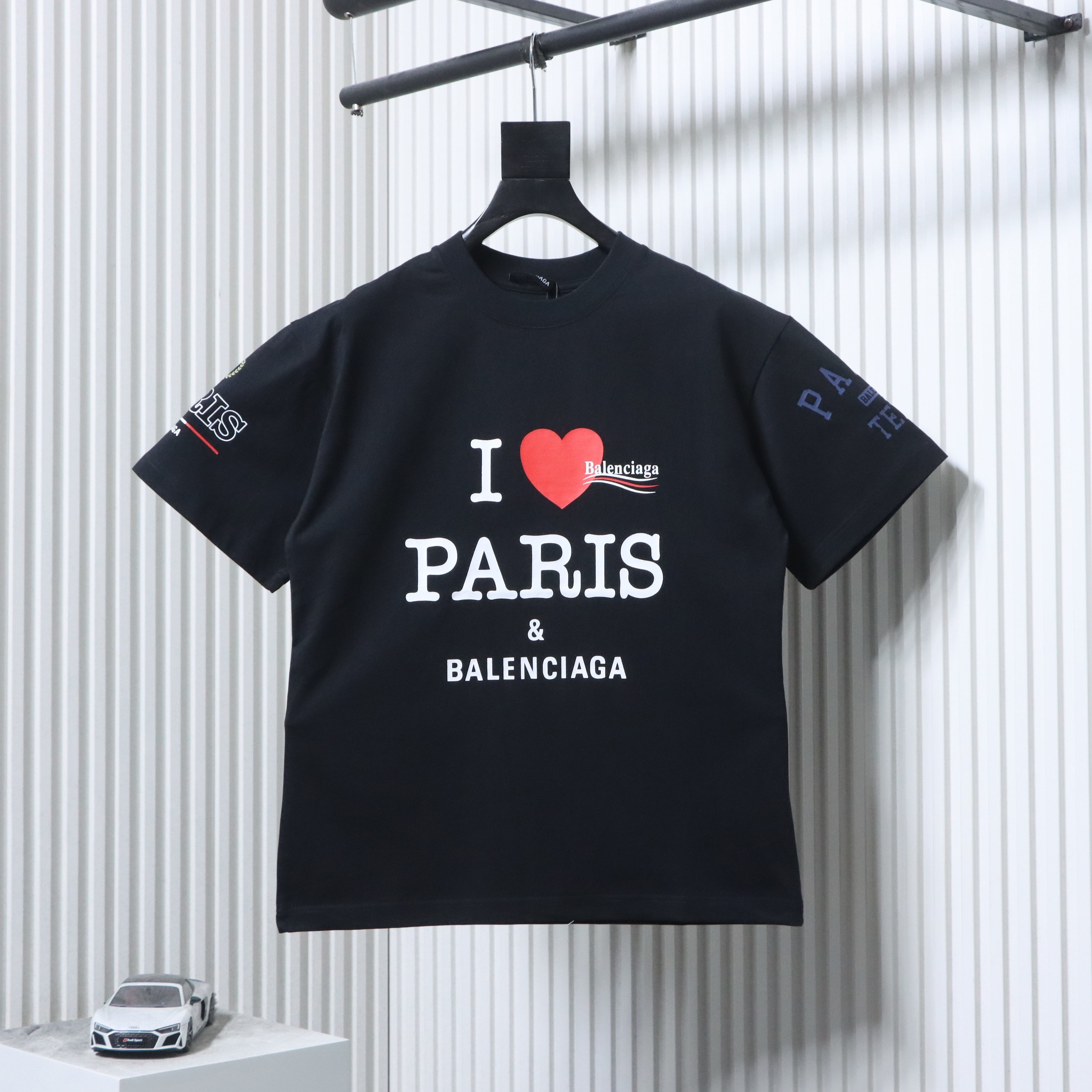 Balenciaga Black & Paris 25SS Collaboration Multi-Element Logo Printed T-shirt h140