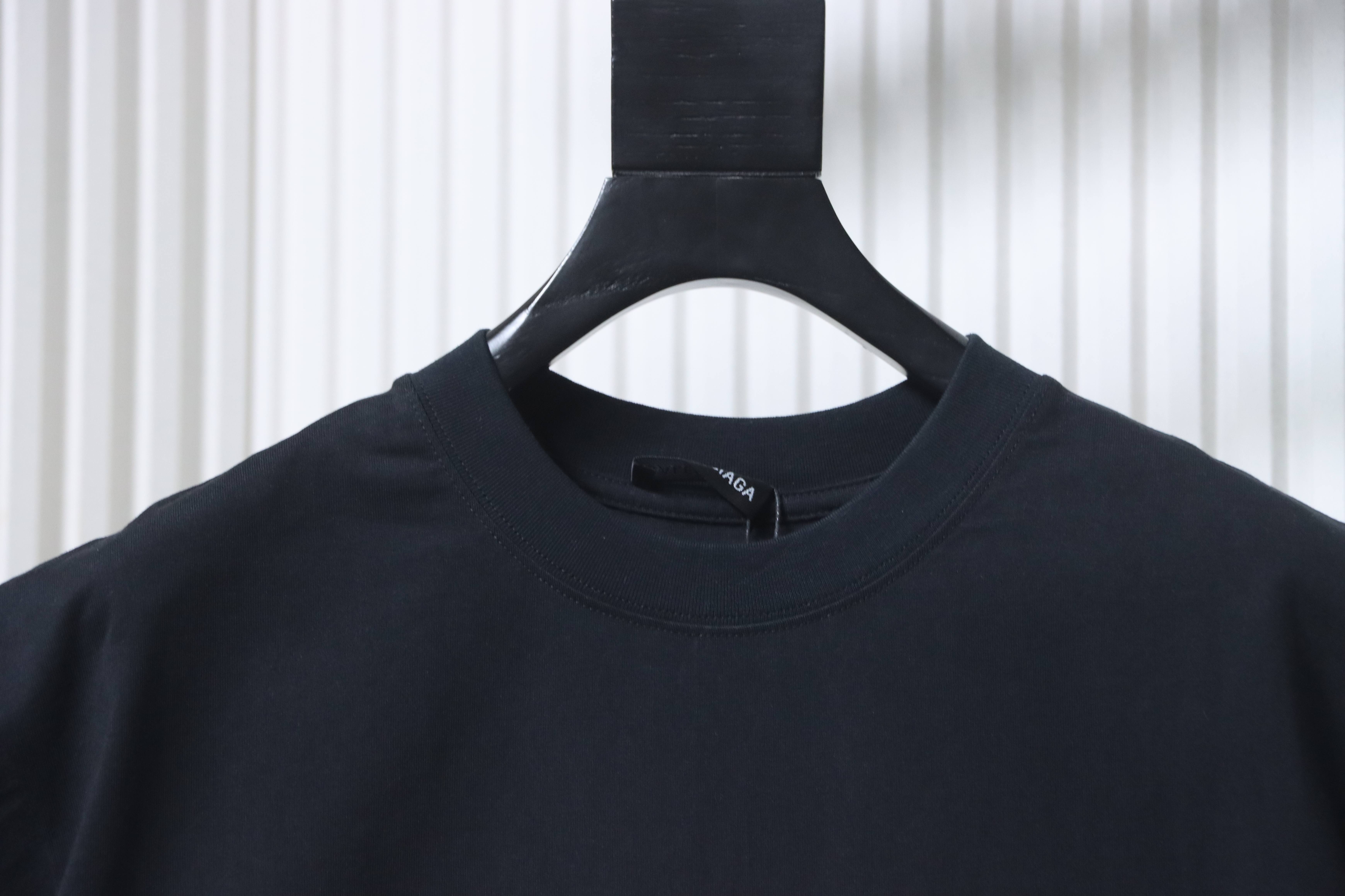 Balenciaga Black & Paris 25SS Collaboration Multi-Element Logo Printed T-shirt h140