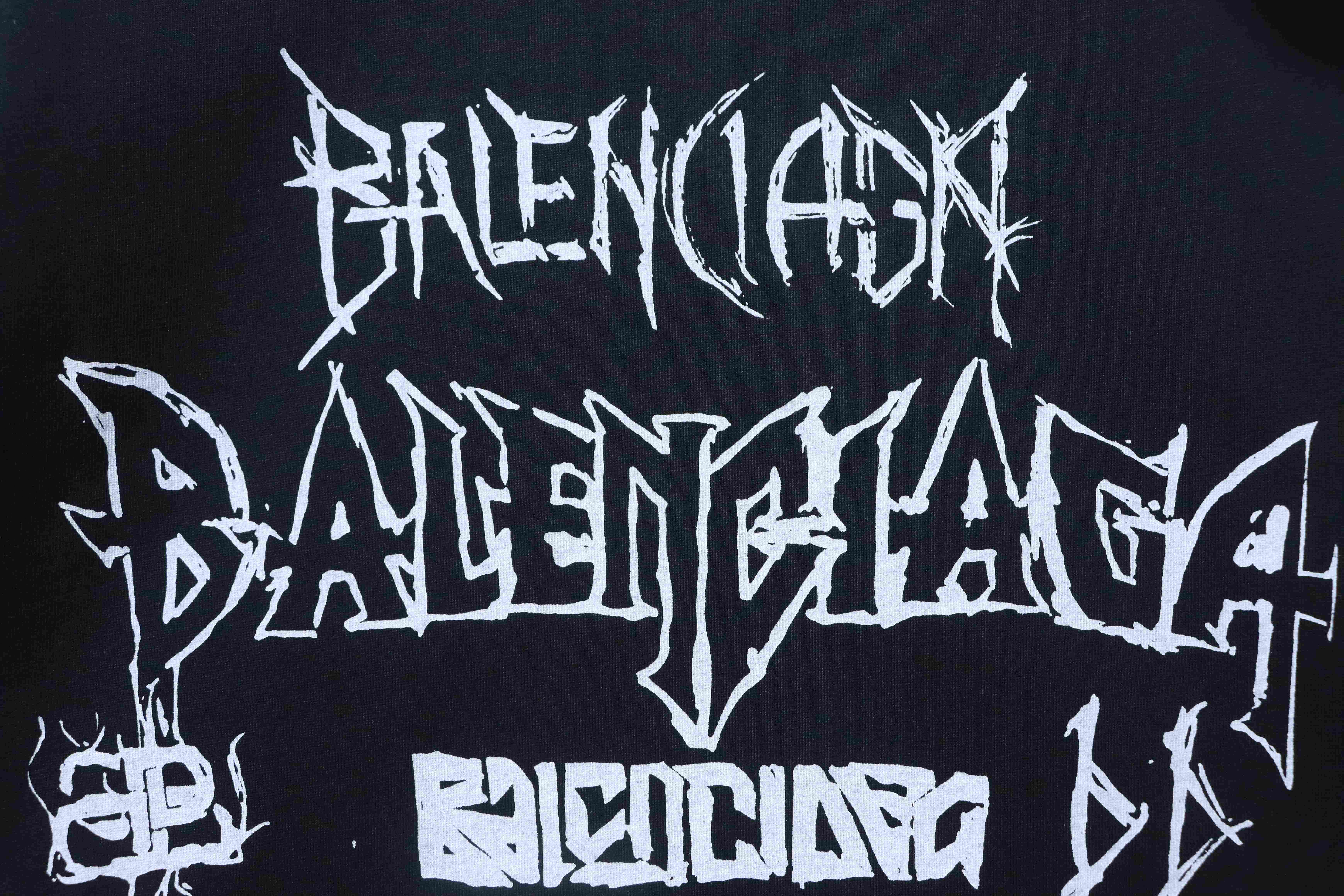Balenciaga Black Allover Letter Direct-Print Breathable Graffiti T-shirt h160