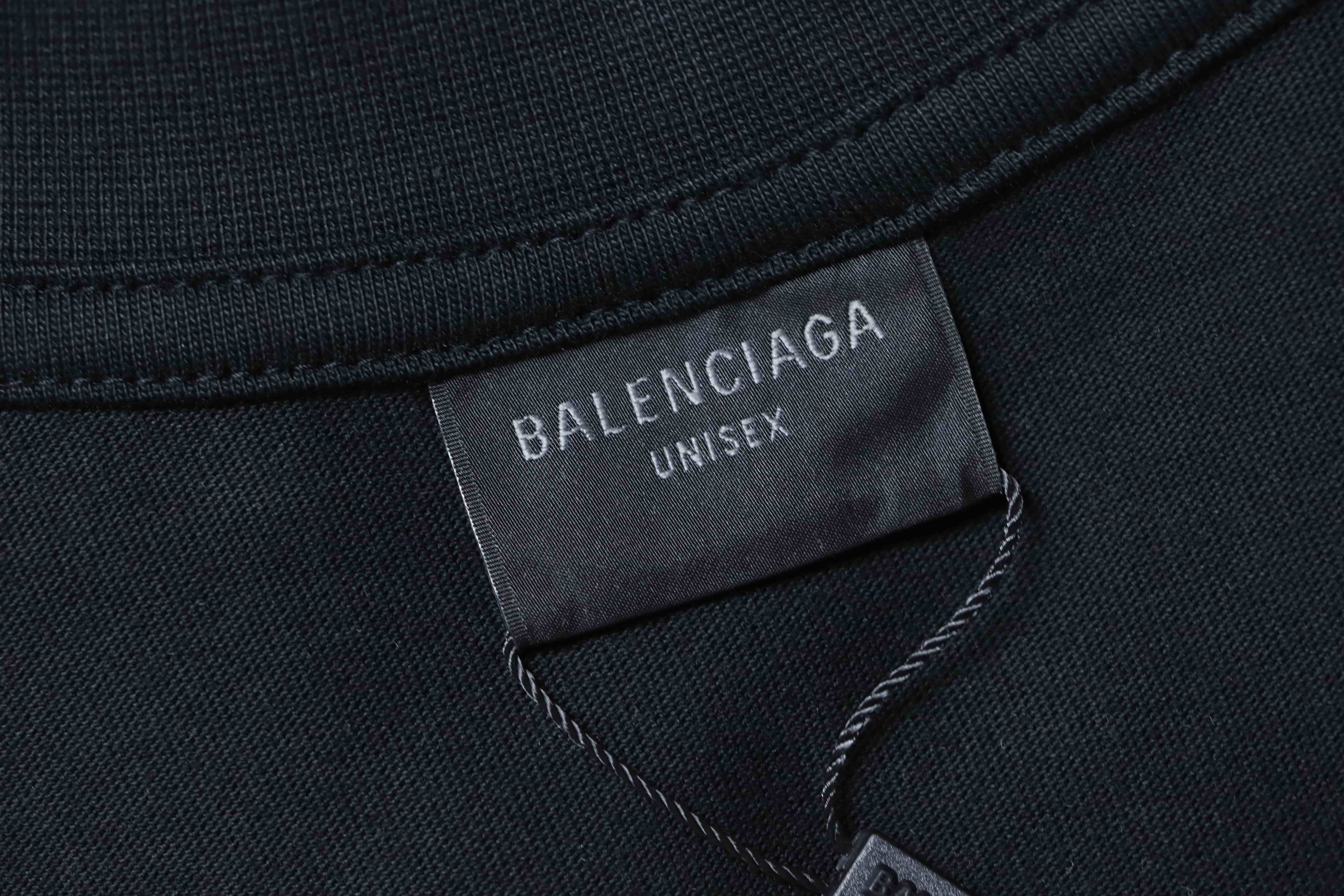 Balenciaga Black Allover Letter Direct-Print Breathable Graffiti T-shirt h160