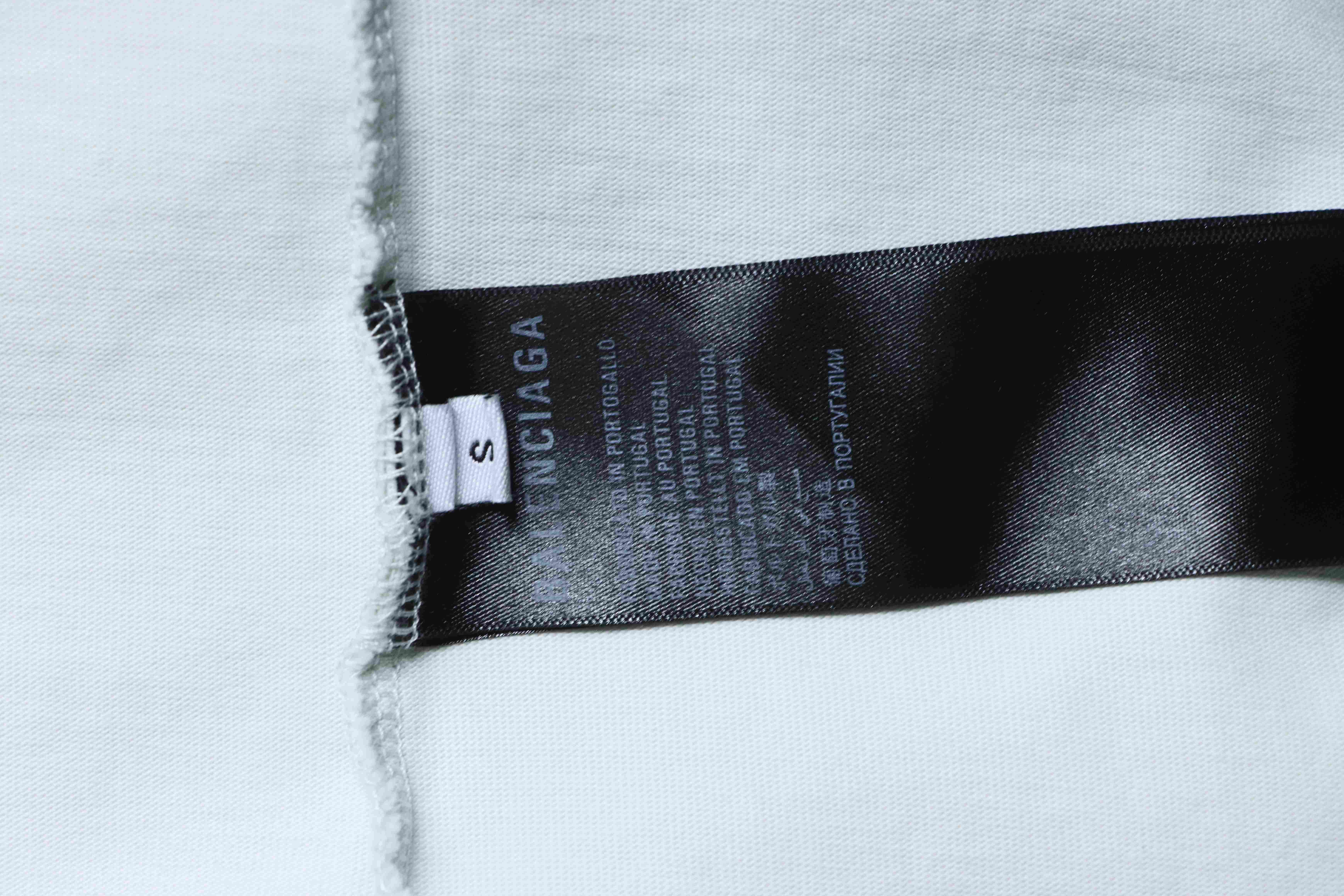 Balenciaga White Back Tape Letter Printed Washed Distressed T-shirt h150