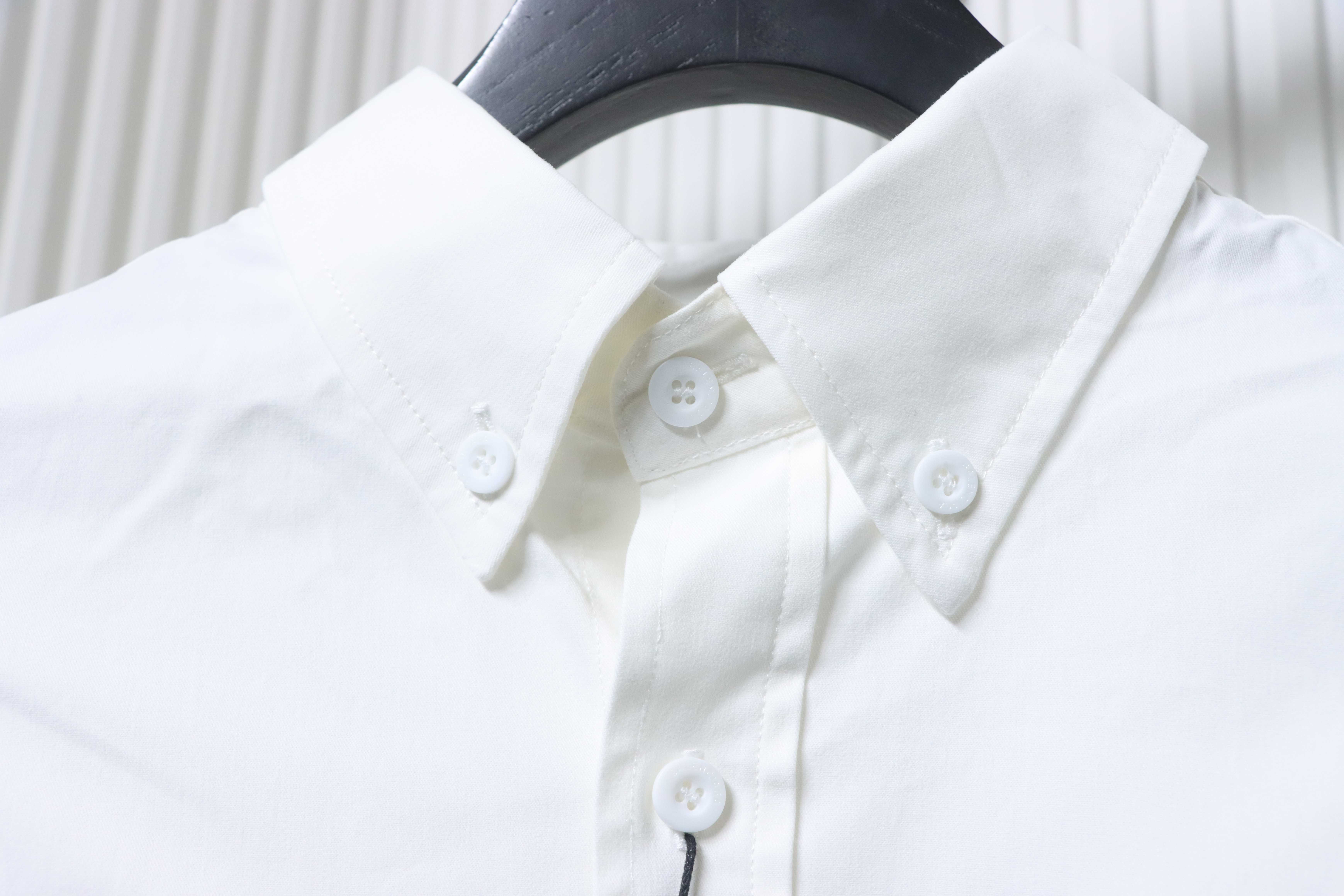 Balenciaga White Classic Back 3D Letter Logo Long-Sleeve Shirt h230