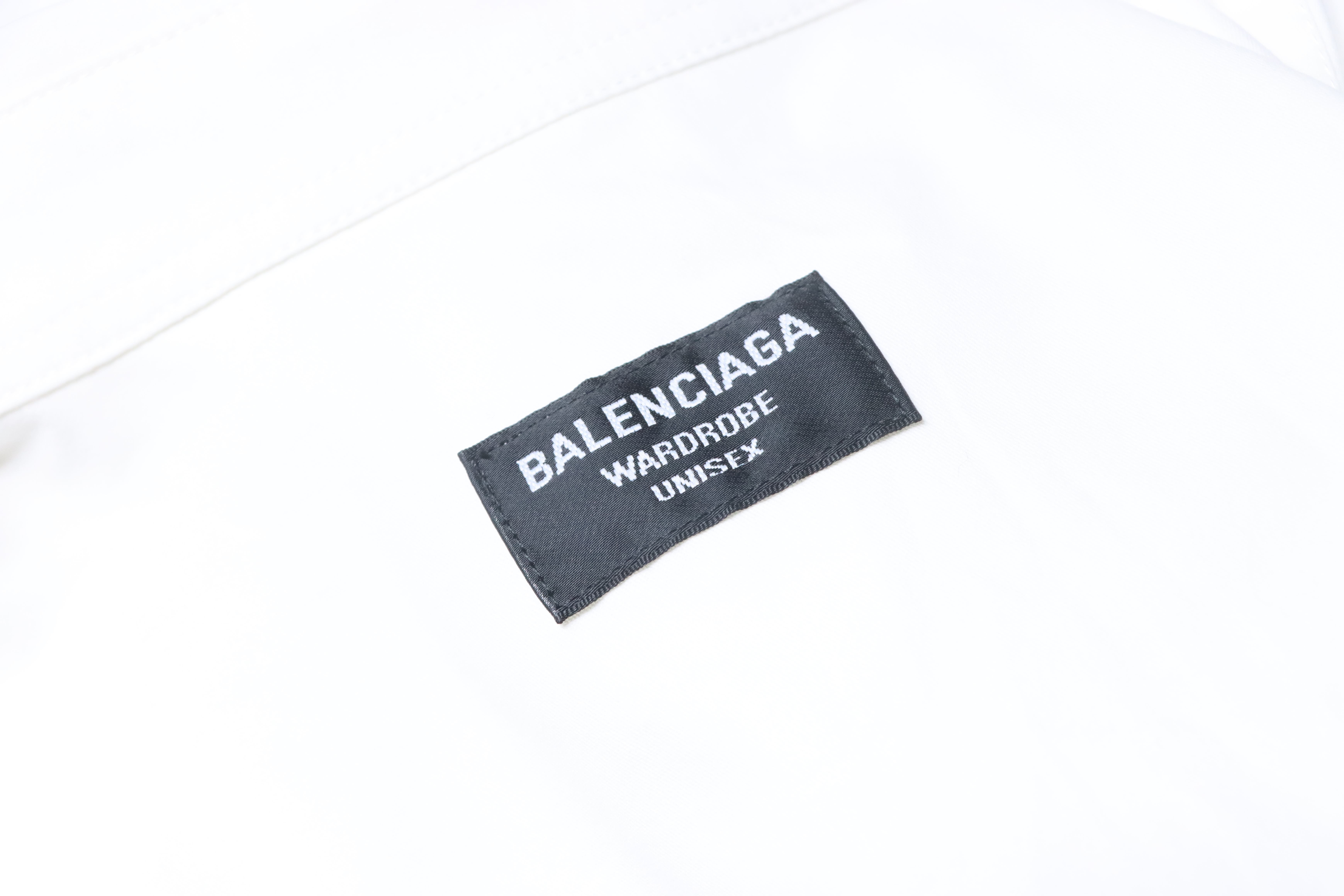 Balenciaga White Classic Back 3D Letter Logo Long-Sleeve Shirt h230