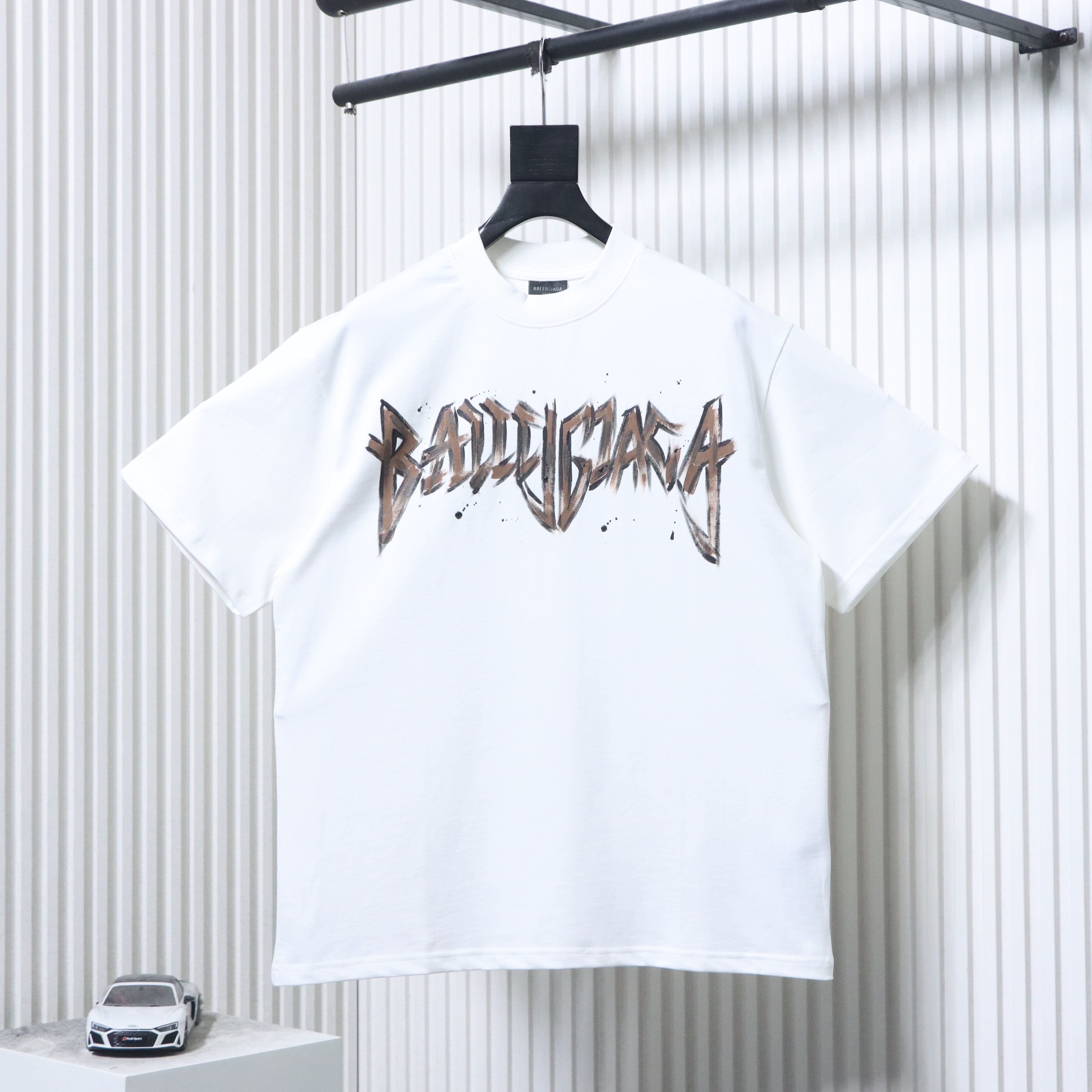 Balenciaga White Double-B Hand-Drawn Graffiti T-shirt h150