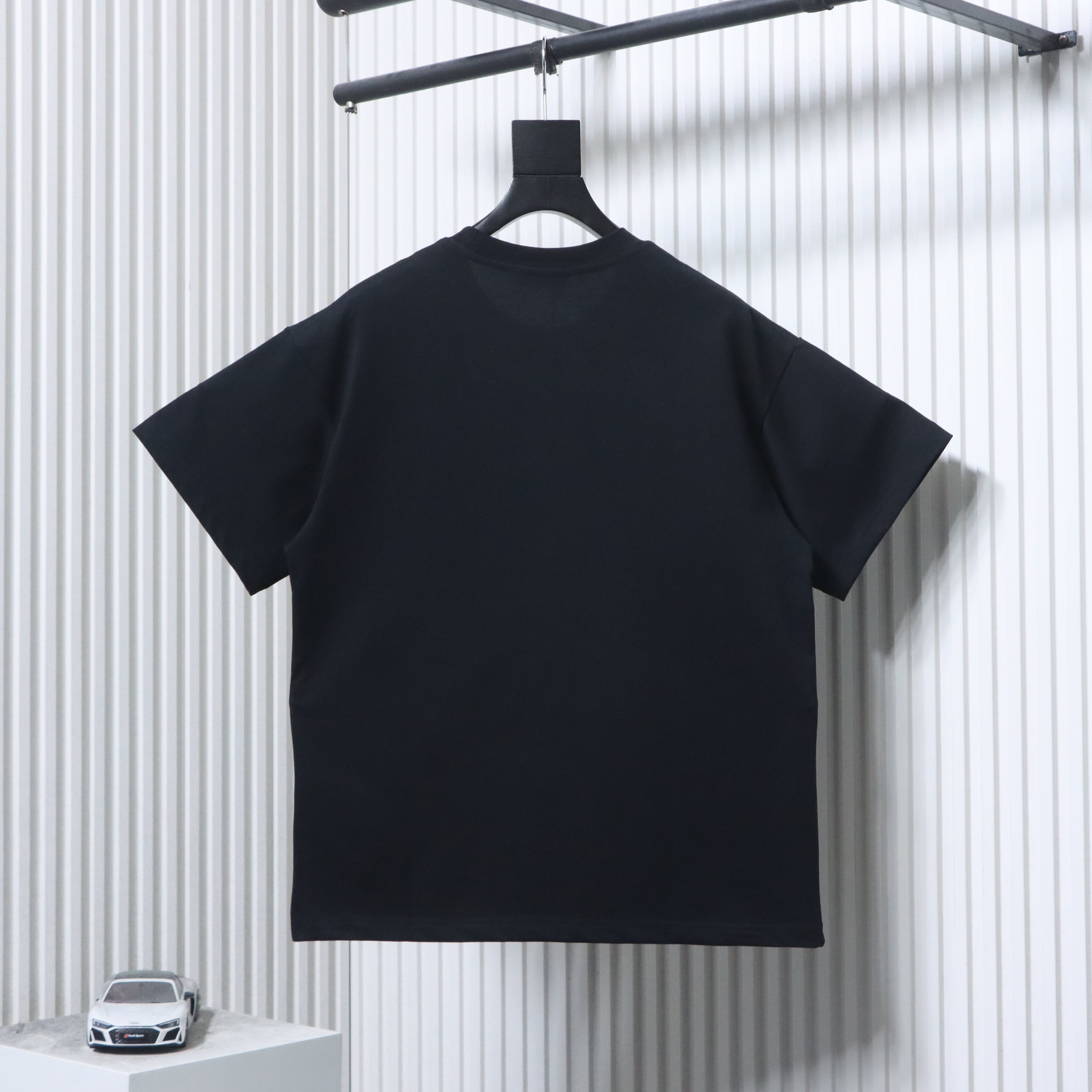 Balenciaga Black Double-B Letter Printed Crewneck T-shirt h140
