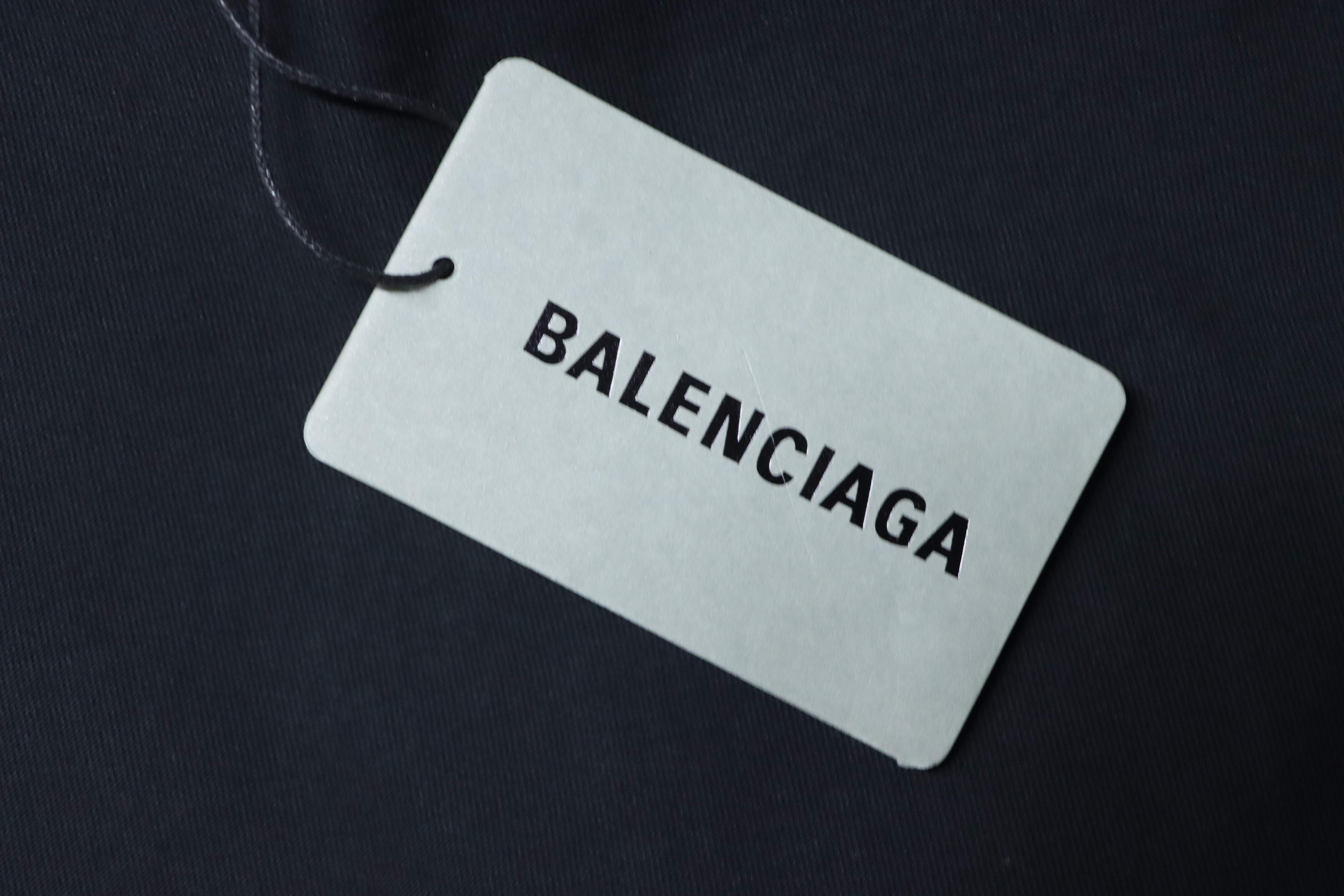 Balenciaga Black Double-B Letter Printed Crewneck T-shirt h140