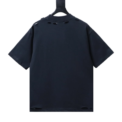 Balenciaga Black Earth Printed Distressed T-shirt h140 02