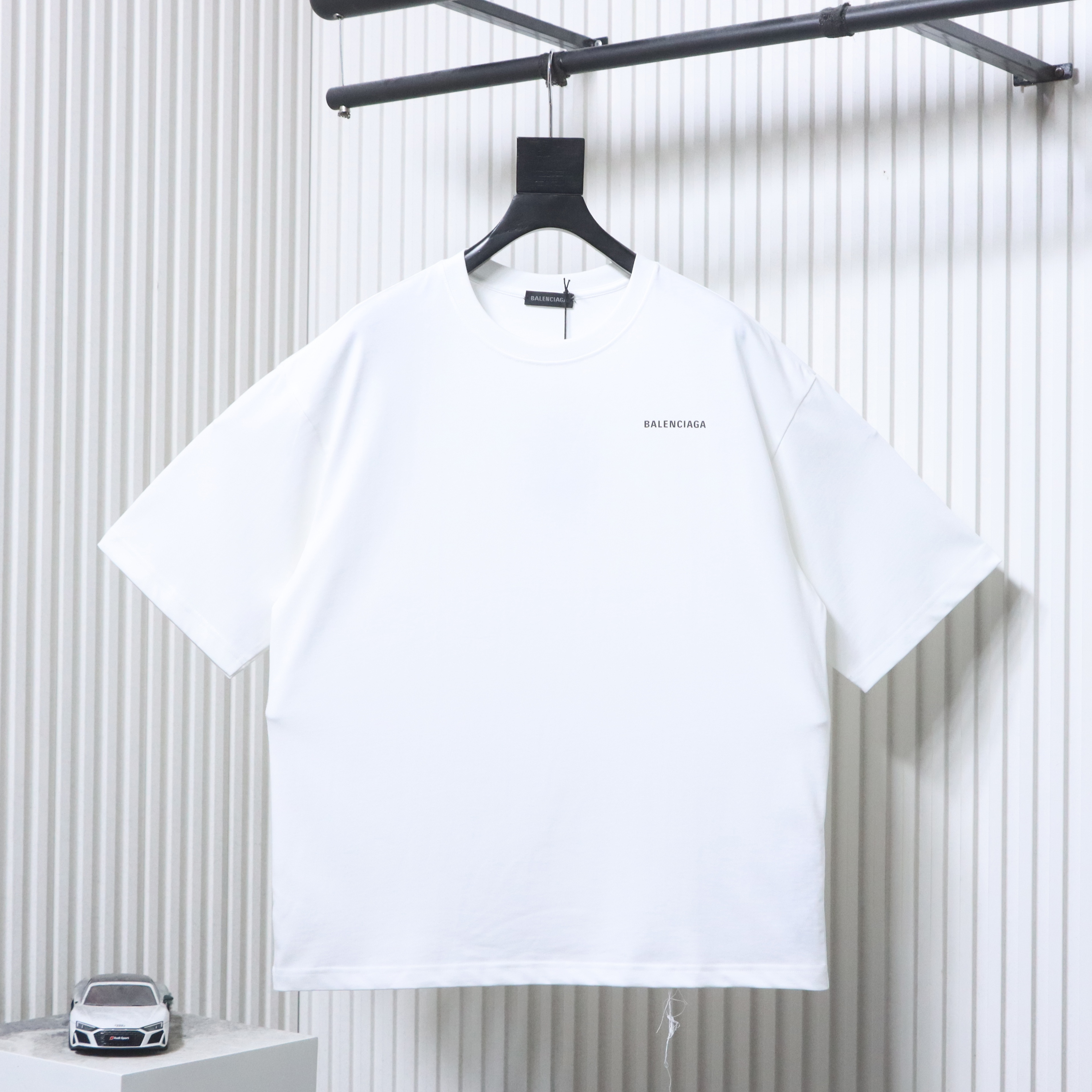 Balenciaga White Front and Back Letter Printed T-shirt h130