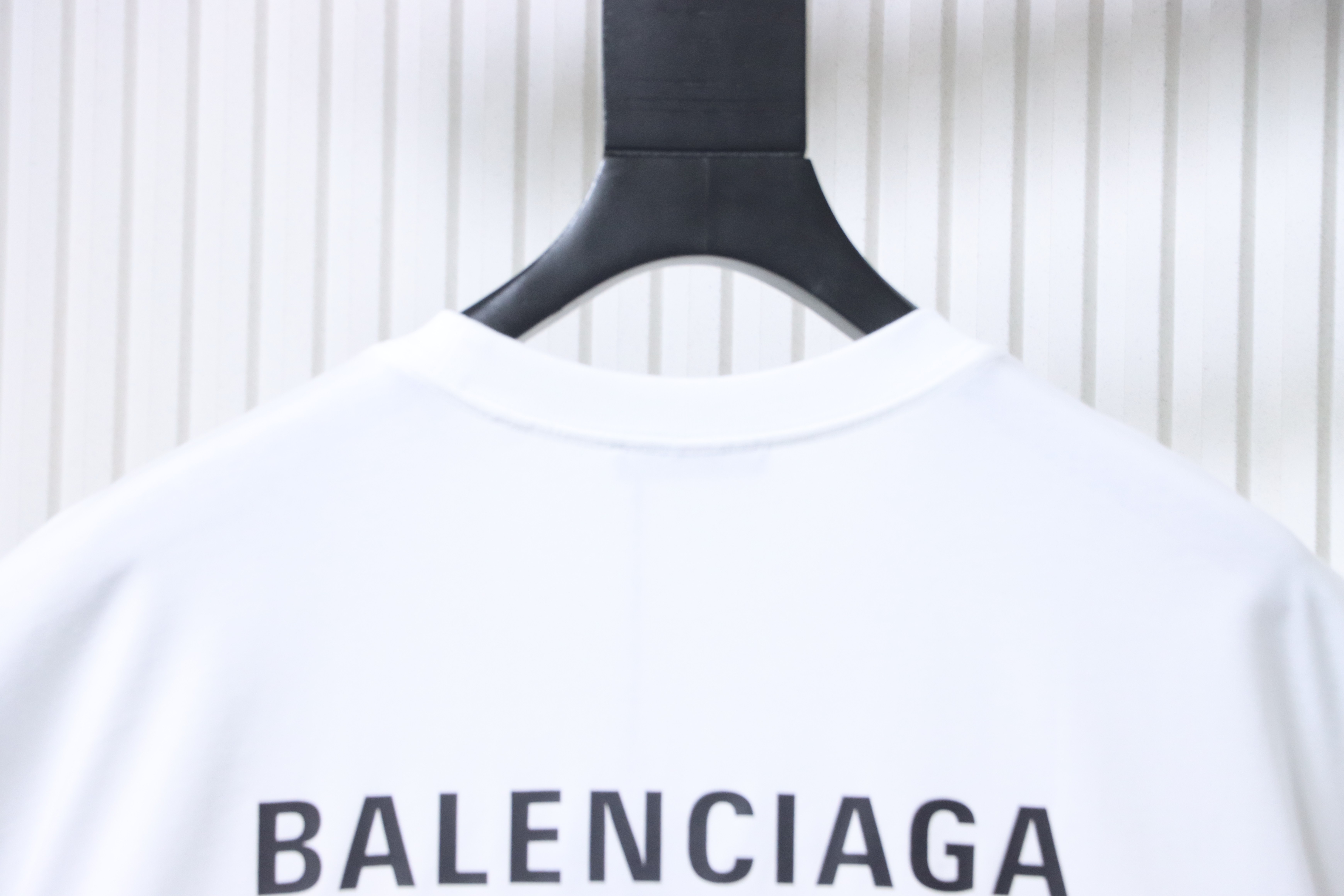 Balenciaga White Front and Back Letter Printed T-shirt h130
