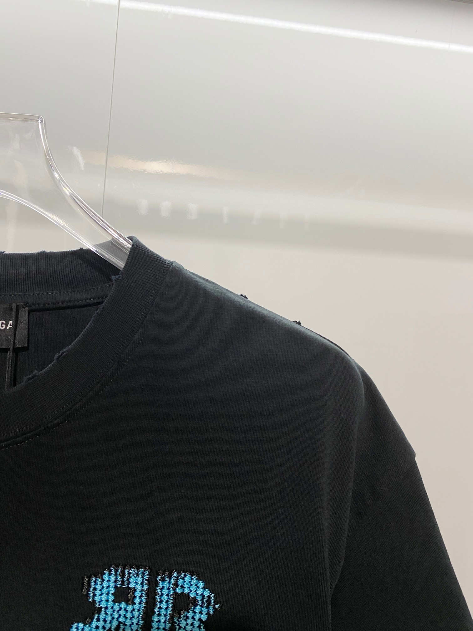 Balenciaga Black High-Quality 320g Crewneck T-shirt H150