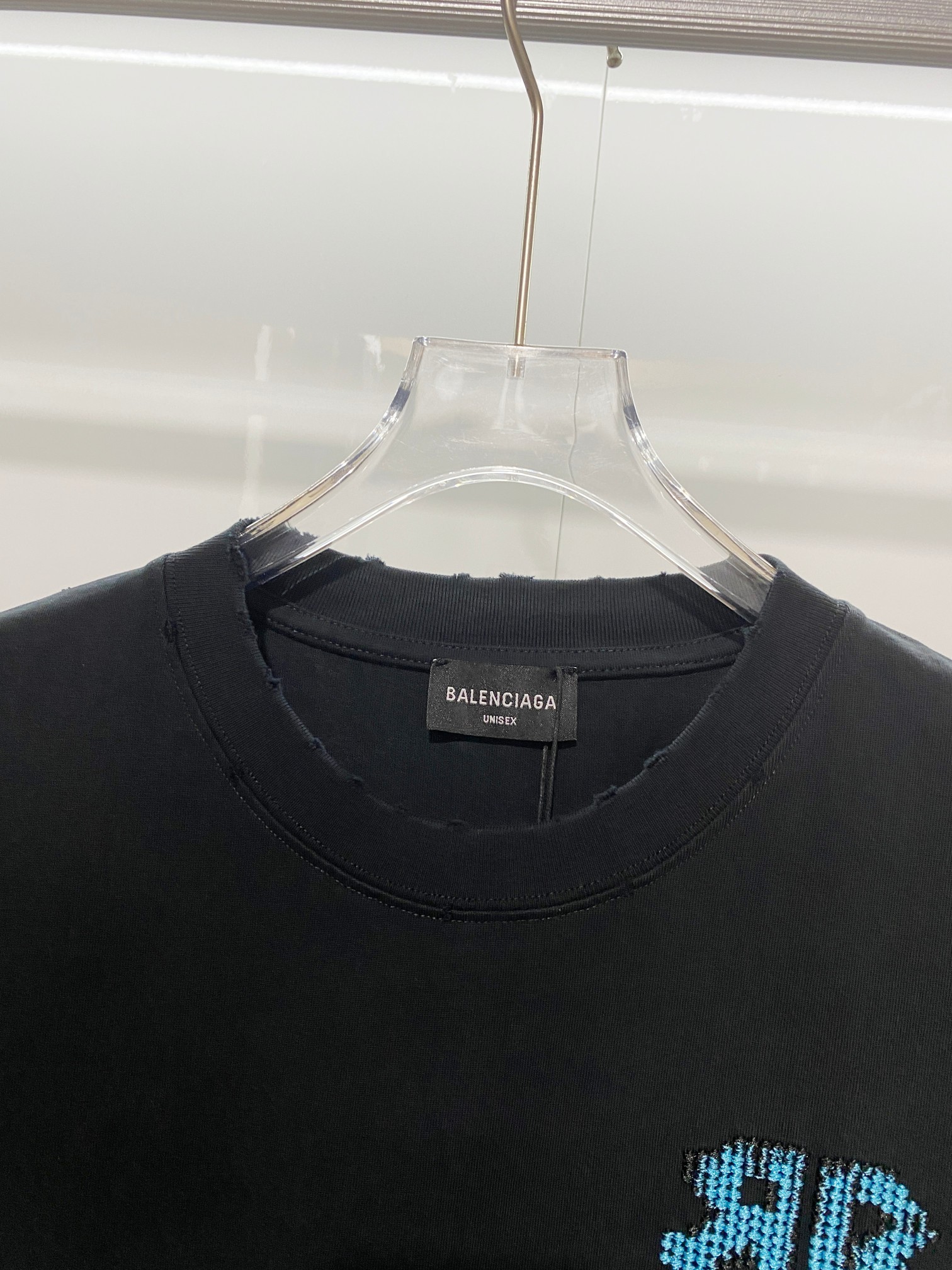 Balenciaga Black High-Quality 320g Crewneck T-shirt H150