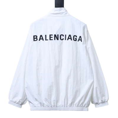 Balenciaga White Mirrored Letter Embroidered Tracksuit Jacket h270 01
