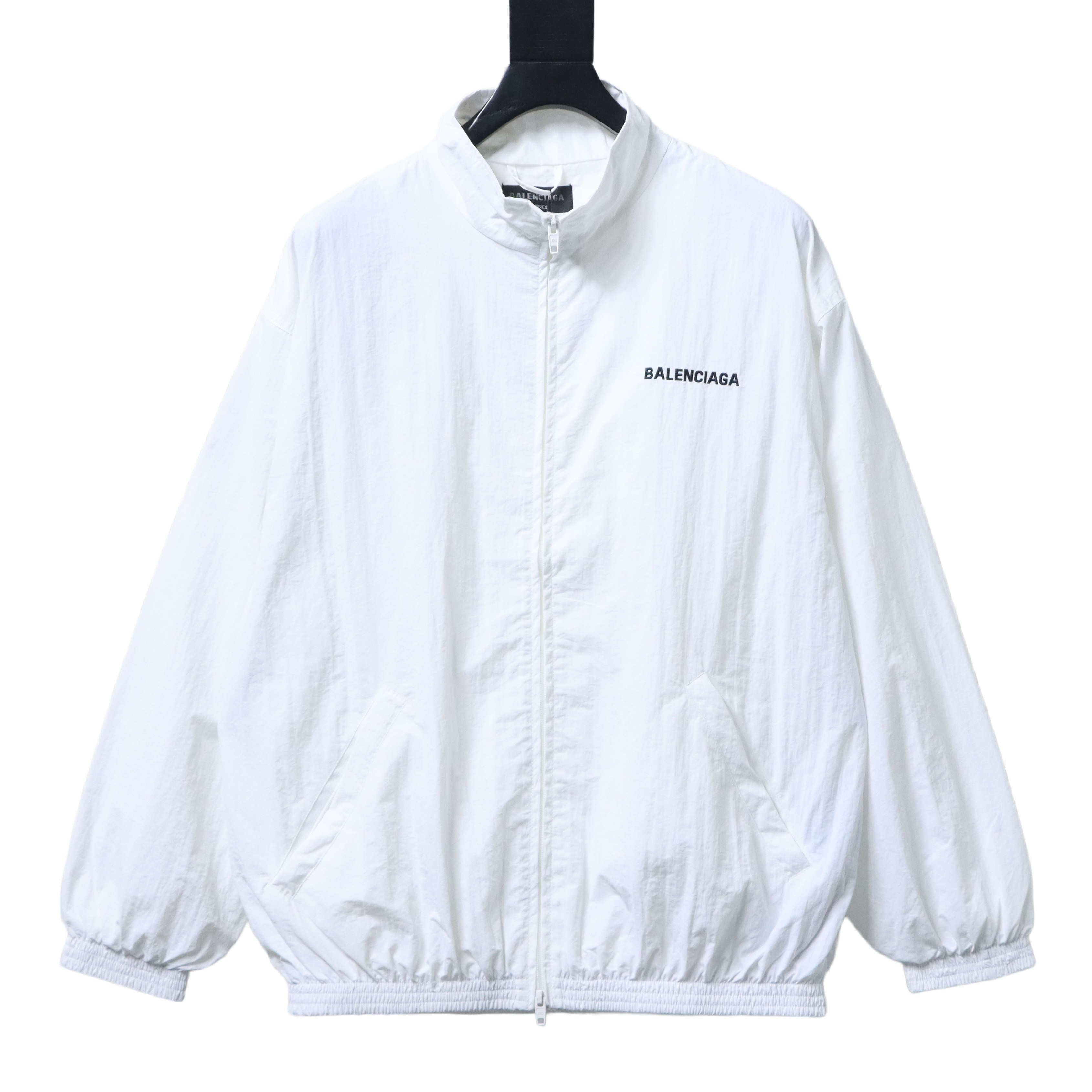 Balenciaga White Mirrored Letter Embroidered Tracksuit Jacket h270