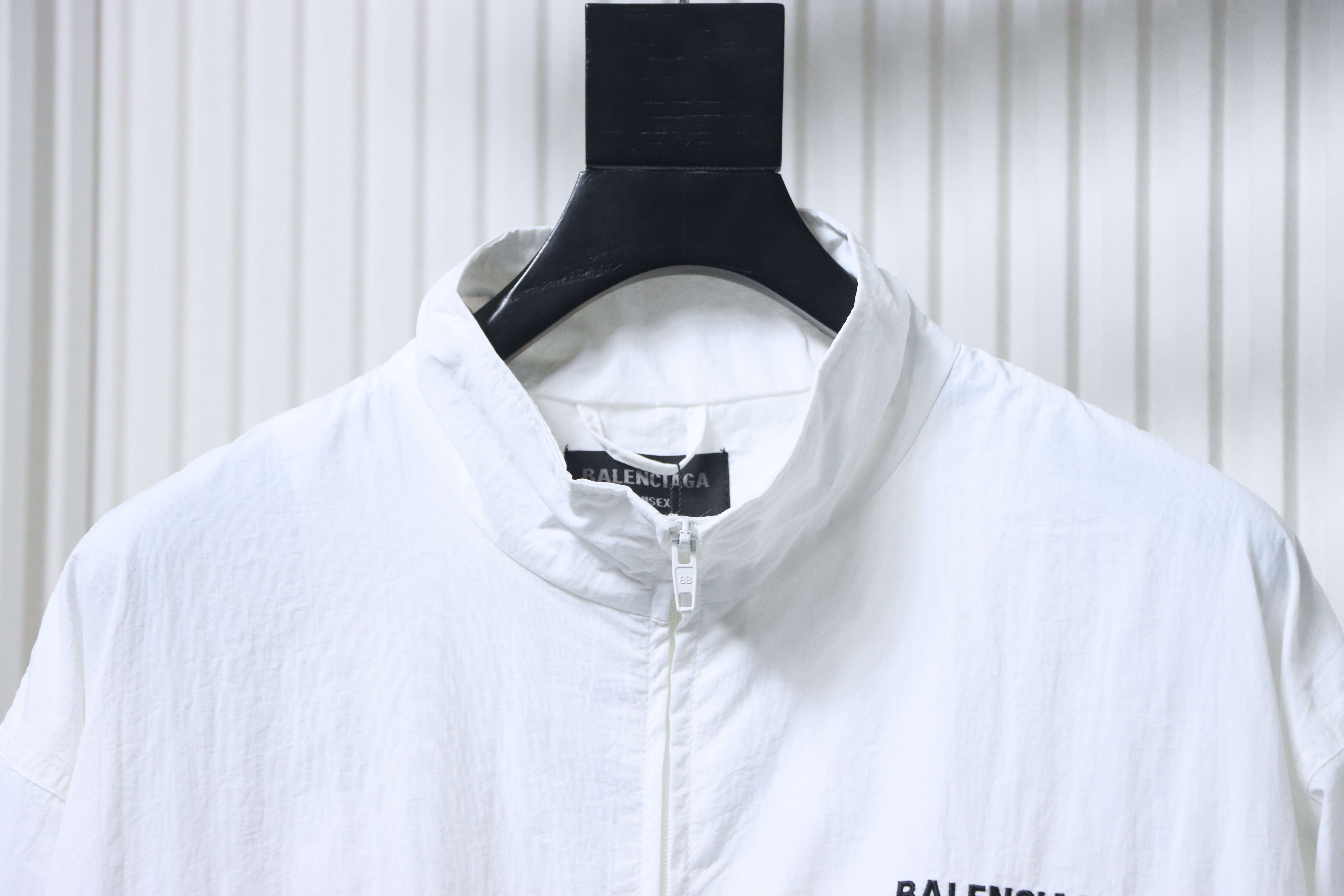 Balenciaga White Mirrored Letter Embroidered Tracksuit Jacket h270