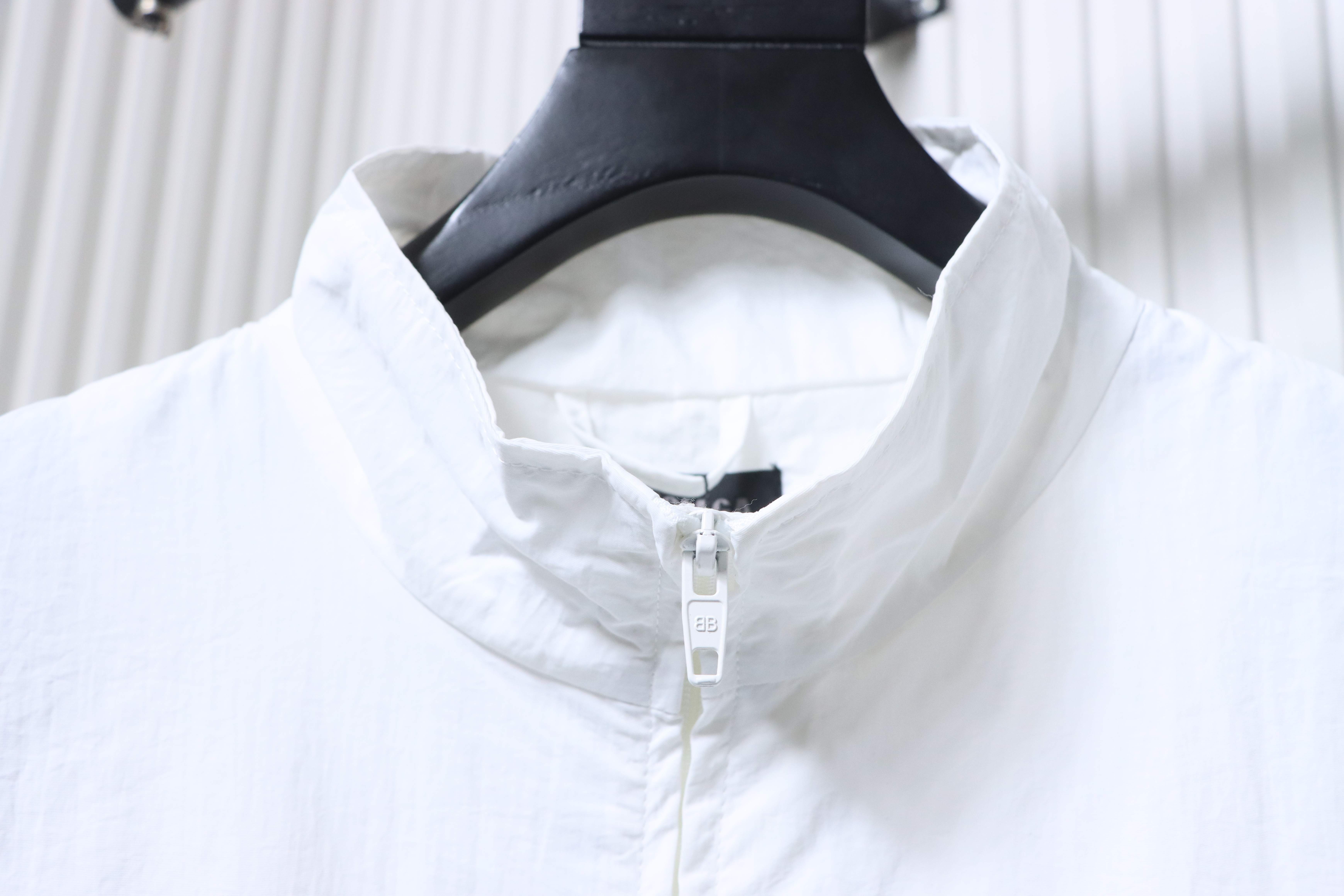 Balenciaga White Mirrored Letter Embroidered Tracksuit Jacket h270