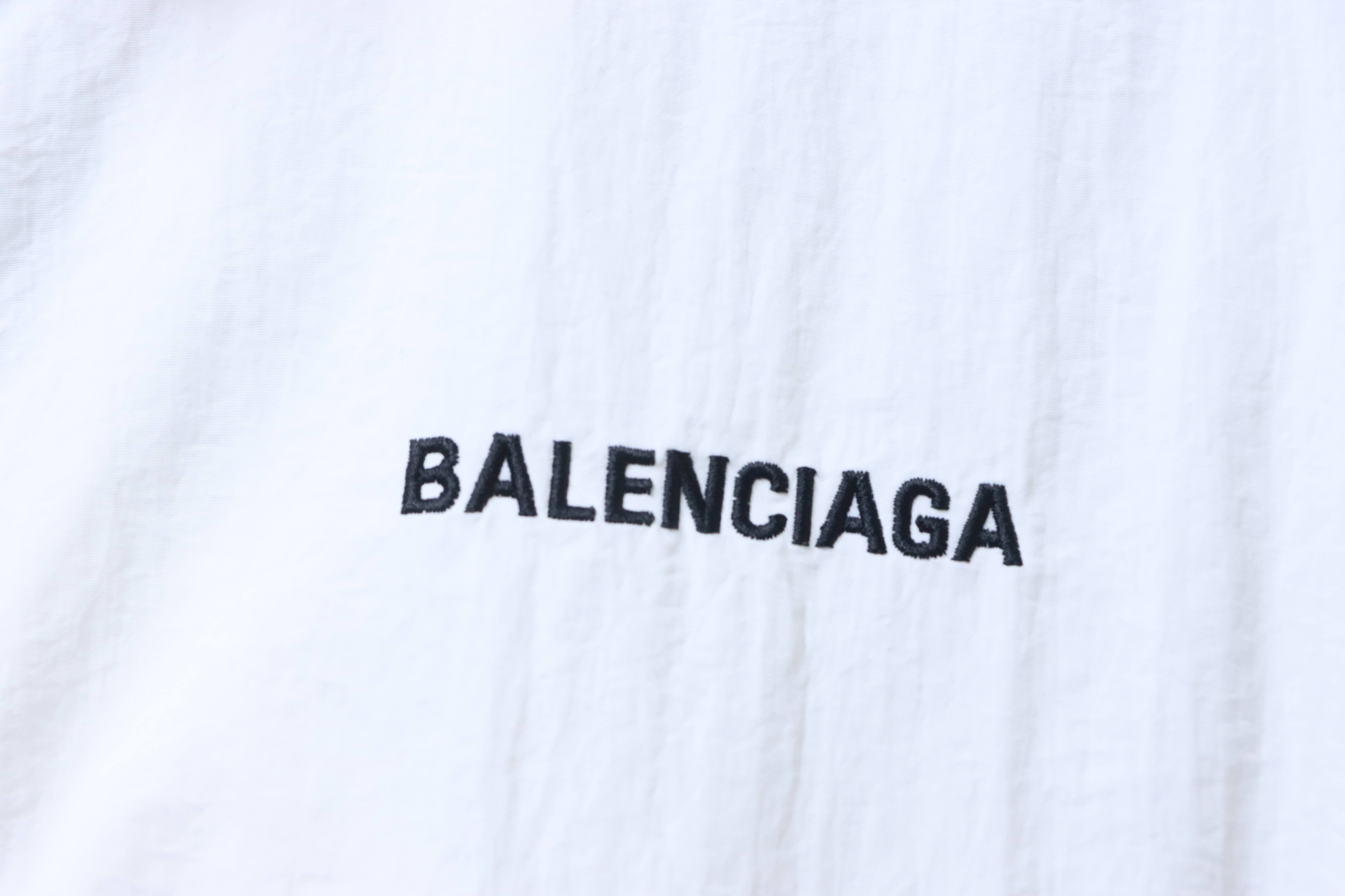 Balenciaga White Mirrored Letter Embroidered Tracksuit Jacket h270