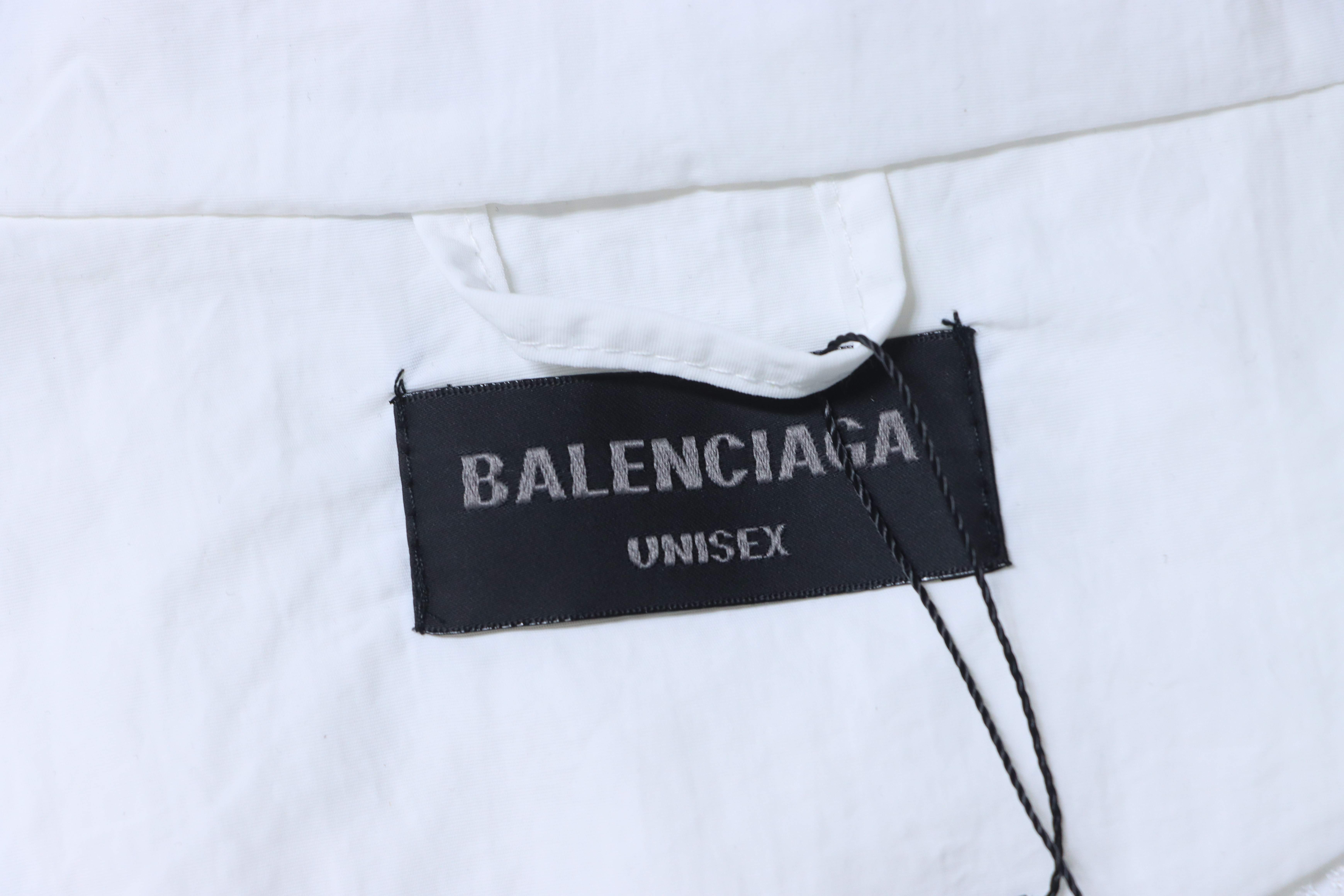 Balenciaga White Mirrored Letter Embroidered Tracksuit Jacket h270