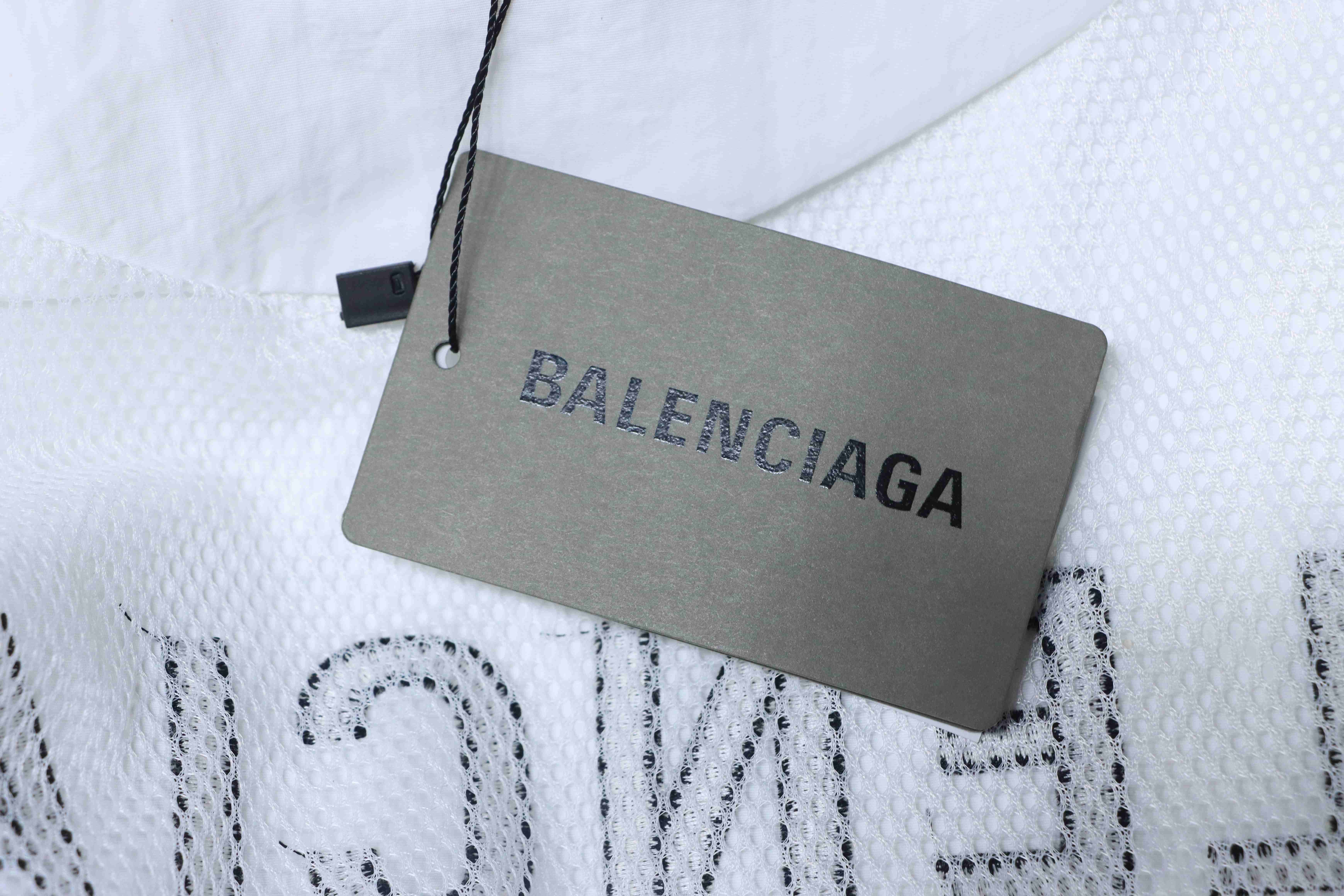Balenciaga White Mirrored Letter Embroidered Tracksuit Jacket h270