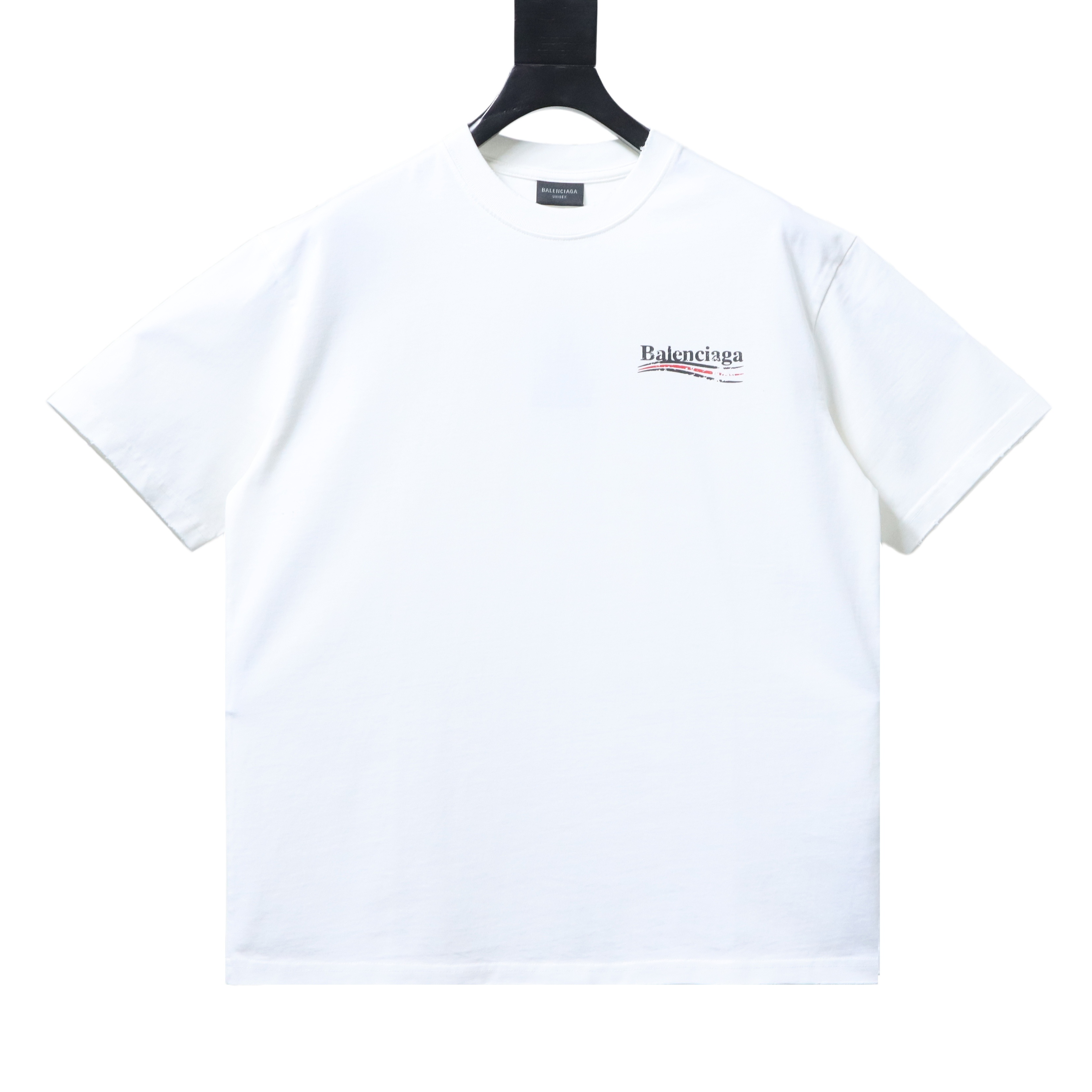 Balenciaga White Mottled Coke Printed Washed Distressed T-shirt h140