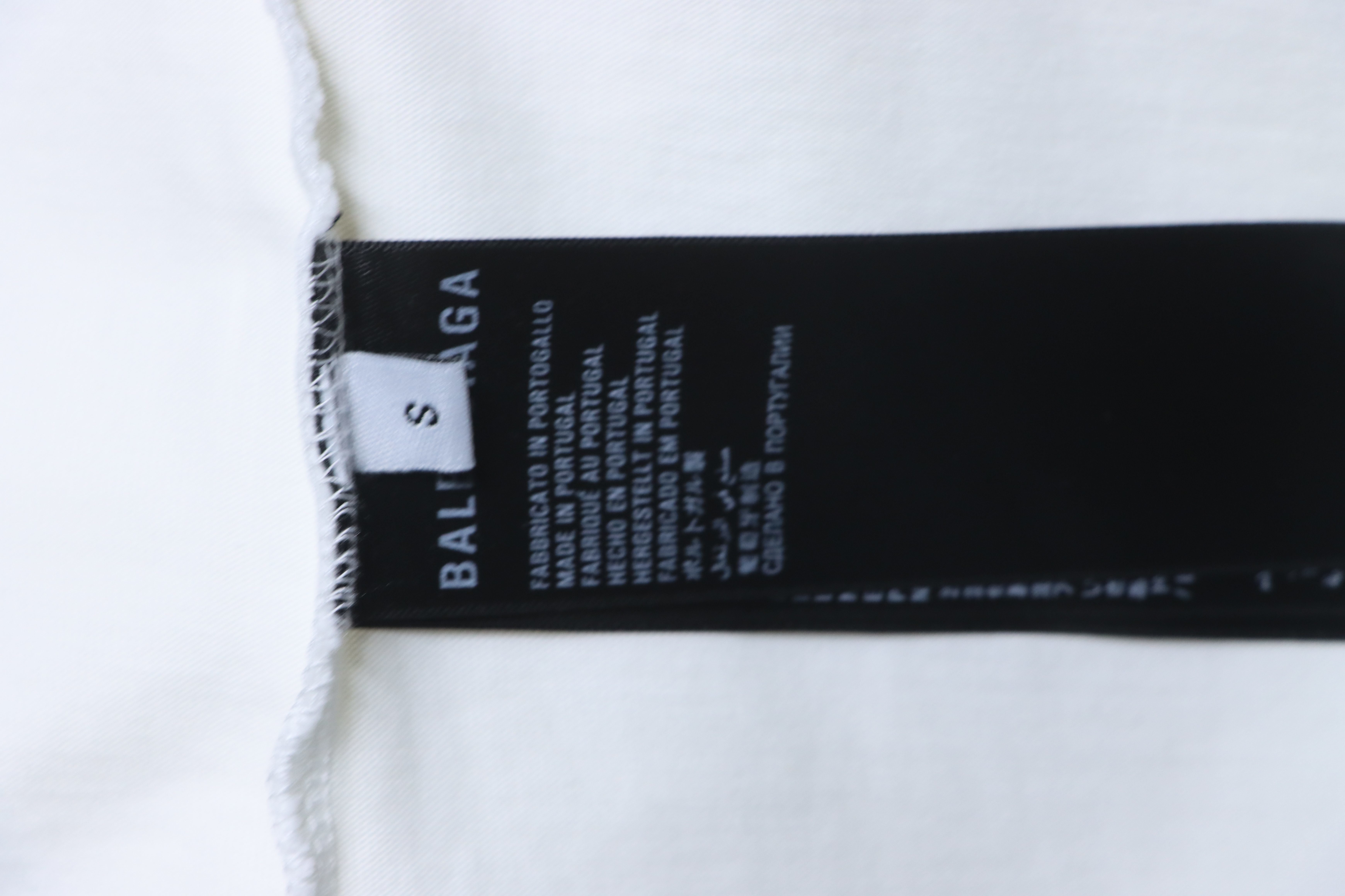 Balenciaga White Mottled Coke Printed Washed Distressed T-shirt h140