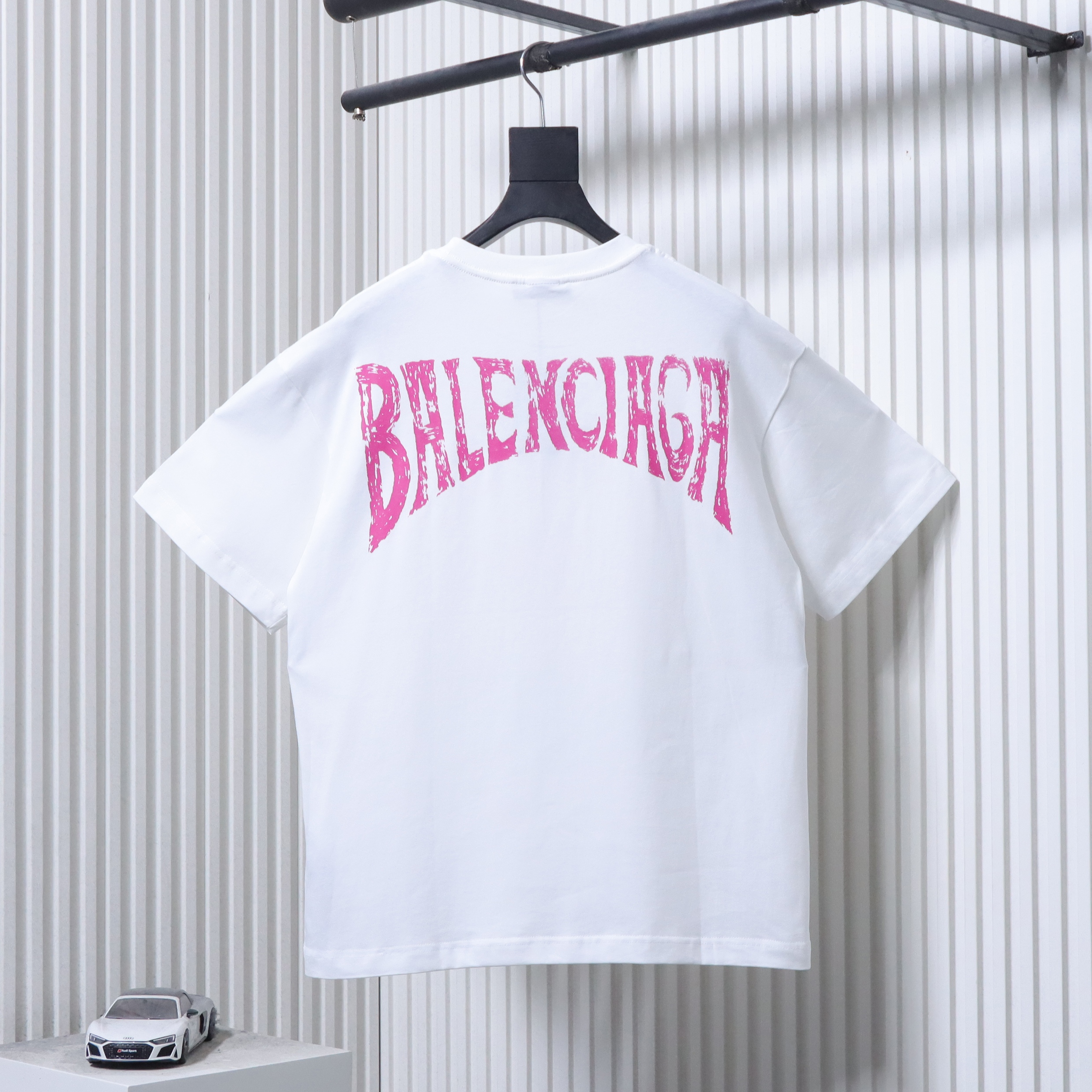 Balenciaga White Sand Painting Night Scene Eiffel Tower Printed T-shirt h130