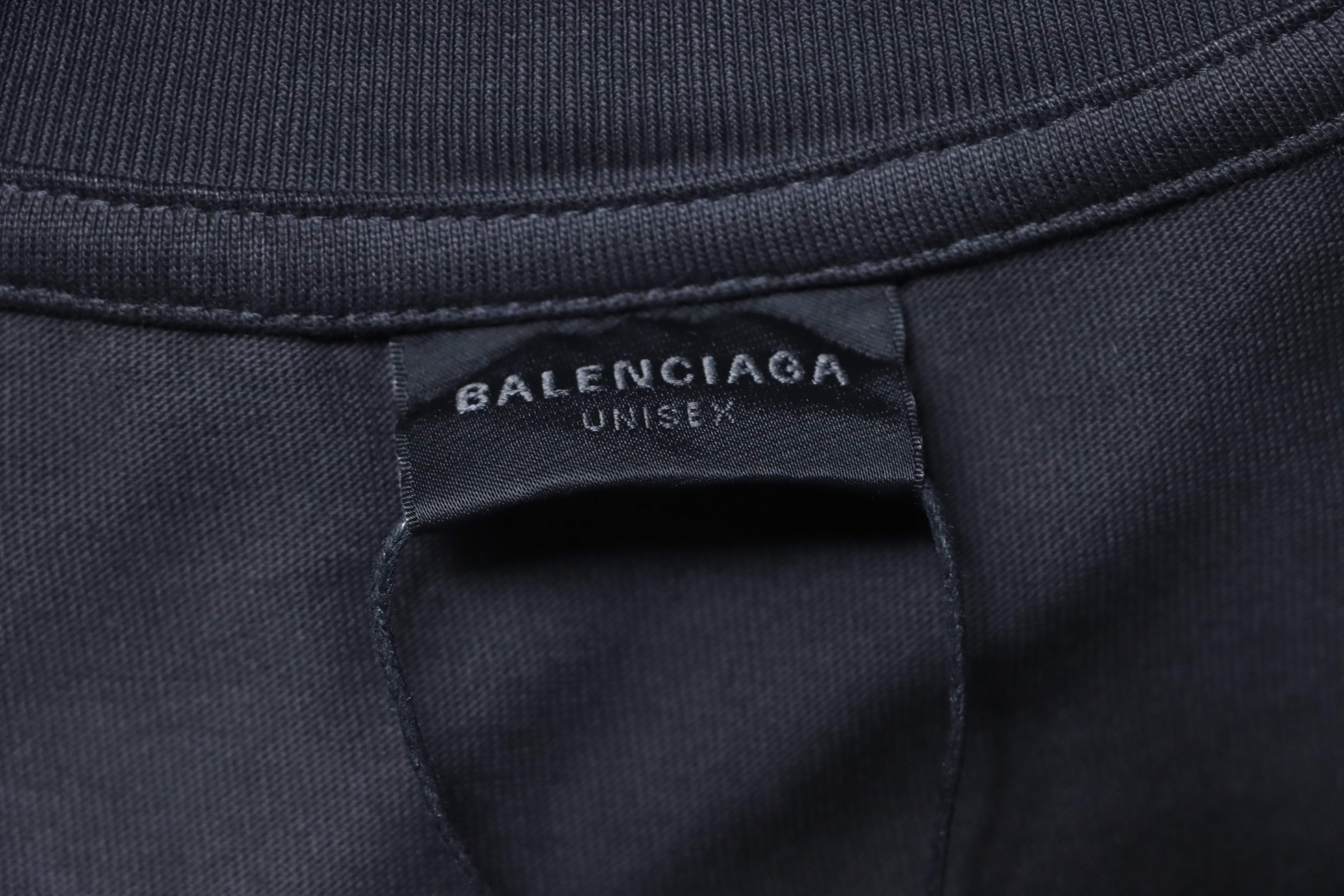 Balenciaga Black Washed Mud-Dyed Geometric Logo Double-B Distressed T-shirt h160