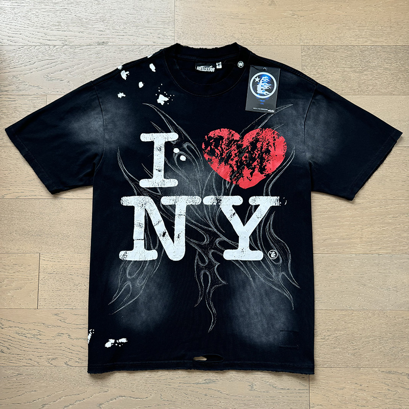 Hellstar Washed Black and Distressed T-Shirt 6778 P140