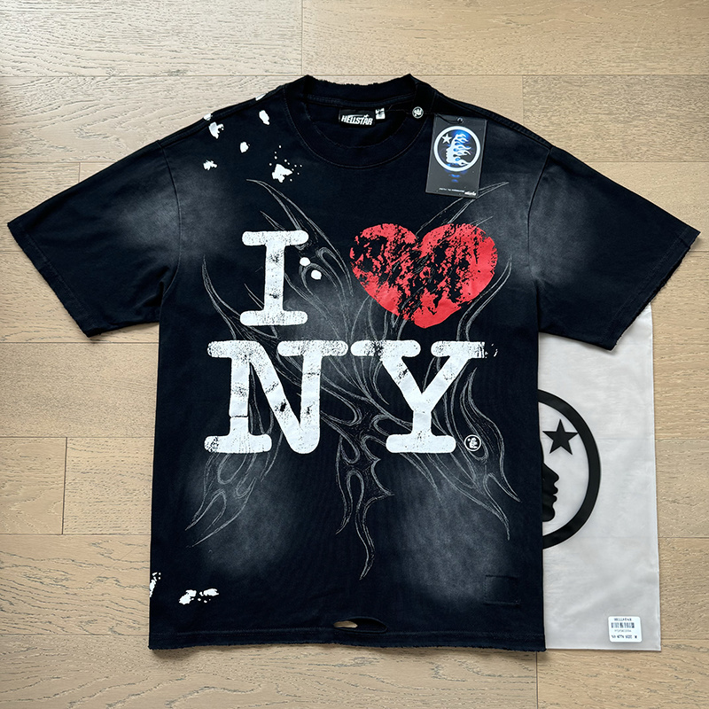 Hellstar Washed Black and Distressed T-Shirt 6778 P140