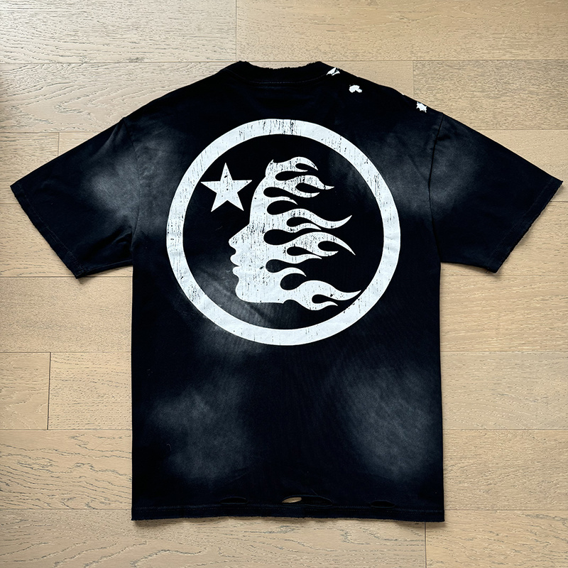 Hellstar Washed Black and Distressed T-Shirt 6778 P140