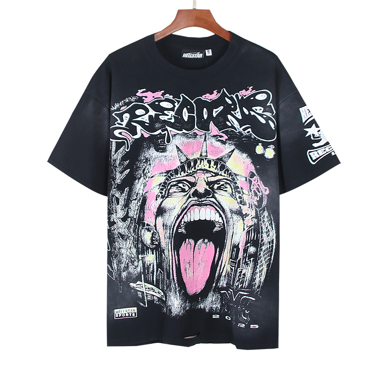 Hellstar Washed Black and Distressed T-Shirt 6780 P140