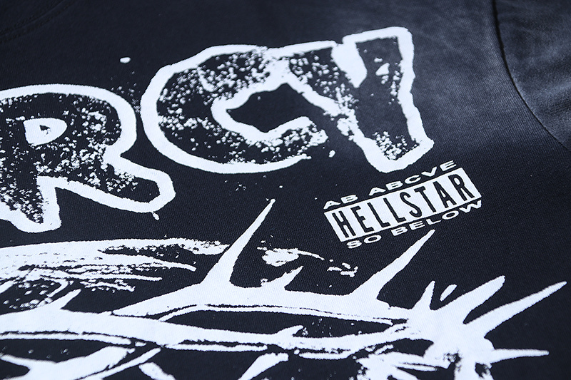 Hellstar Washed Black and Distressed T-Shirt 6787 P140