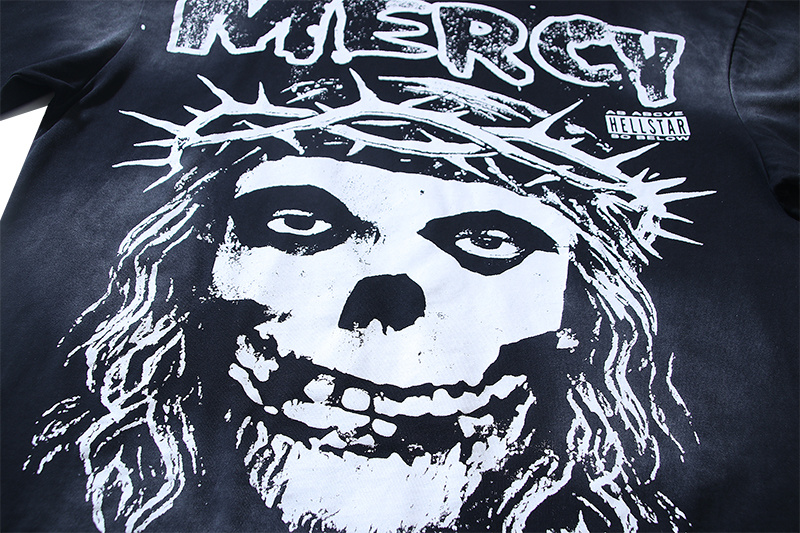 Hellstar Washed Black and Distressed T-Shirt 6787 P140