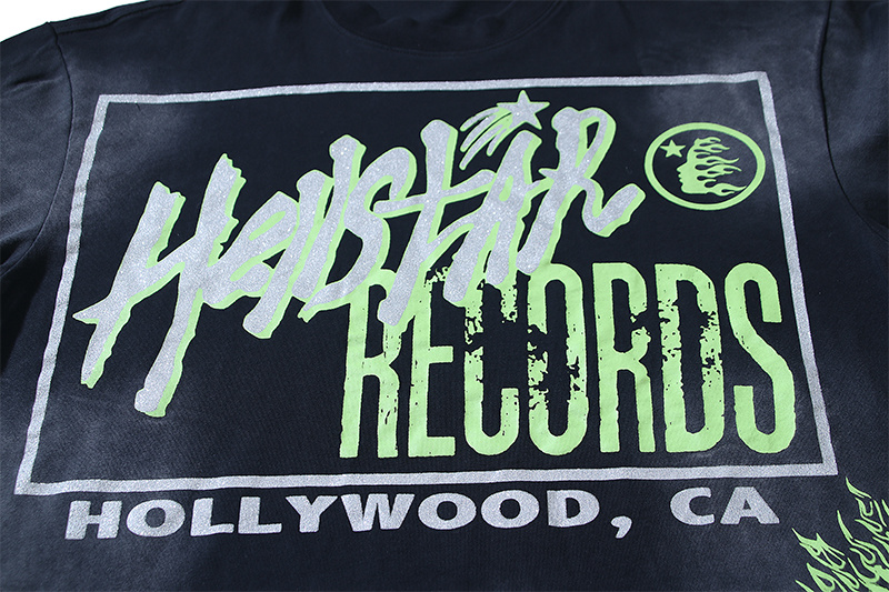 Hellstar Washed Black and Glitter T-Shirt 6798 P140