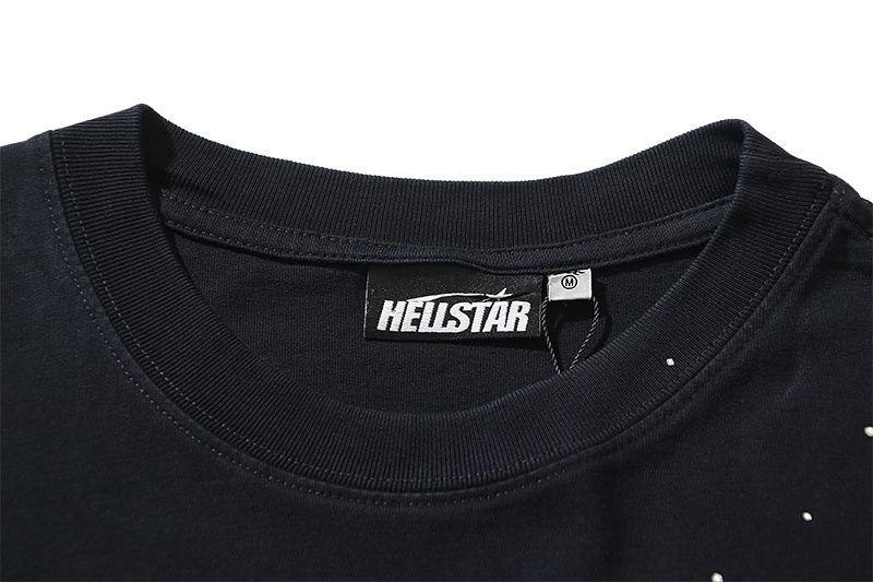 Hellstar Washed Black and Rhinestones T-Shirt 6752 P140