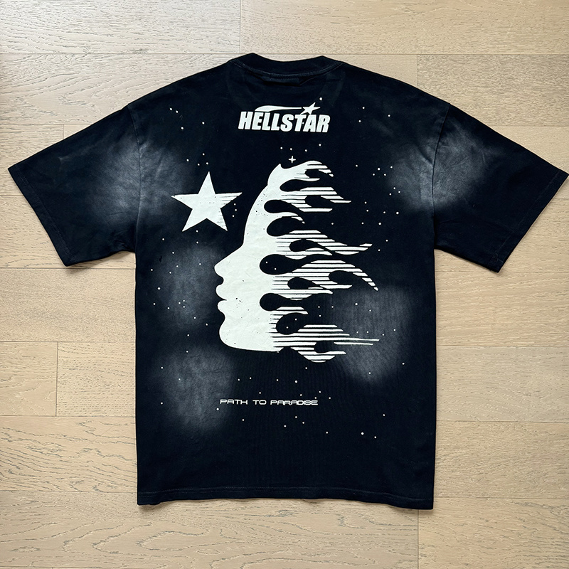 Hellstar Washed Black and Rhinestones T-Shirt 6765 P140