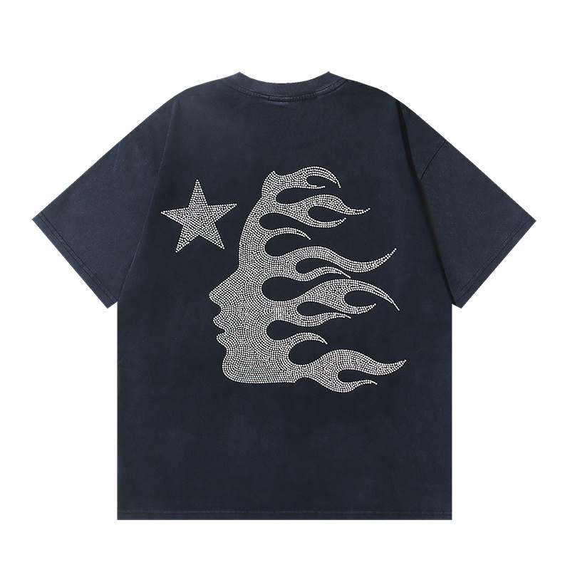Hellstar Washed Black and Rhinestones T-Shirt 6771 P140