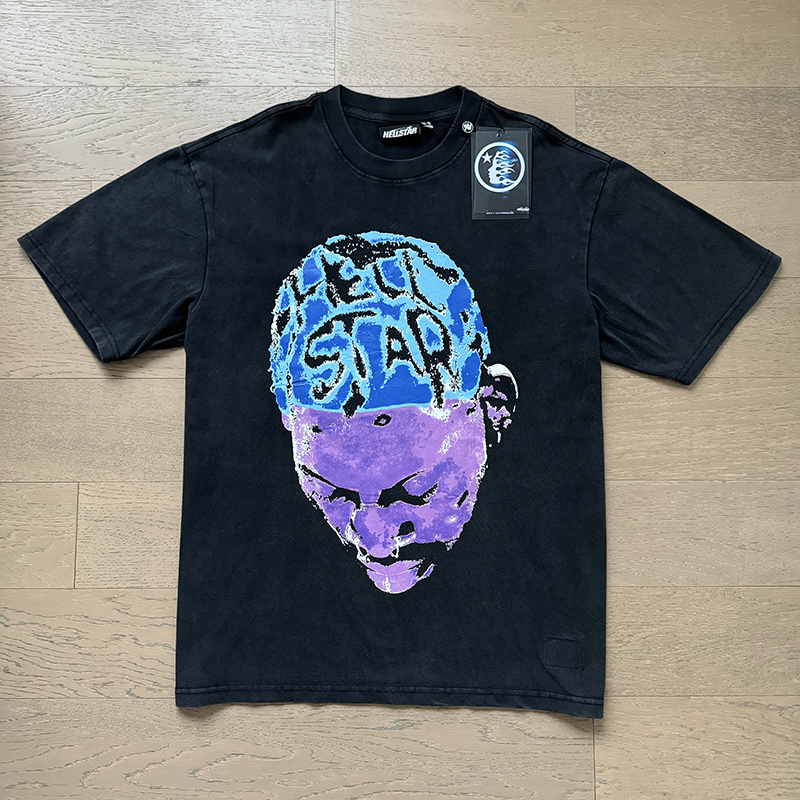 Hellstar Washed Black and Rhinestones T-Shirt 6771 P140