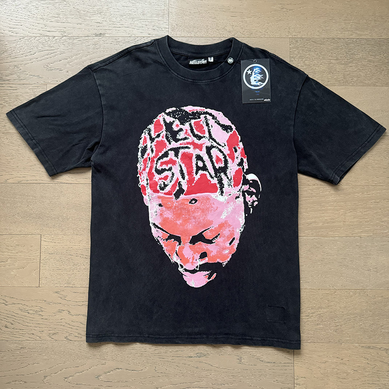 Hellstar Washed Black and Rhinestones T-Shirt 6772 P140