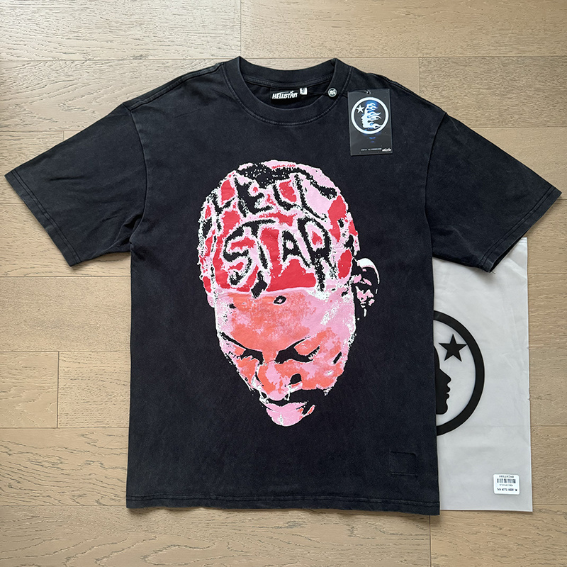Hellstar Washed Black and Rhinestones T-Shirt 6772 P140