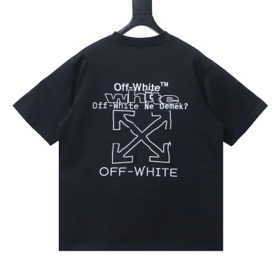 Off-White 26SS Back Arrow Logo Patch Embroidery T-Shirt Black H160 01