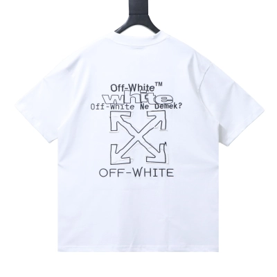 Off-White 26SS Back Arrow Logo Patch Embroidery T-Shirt White H160 01