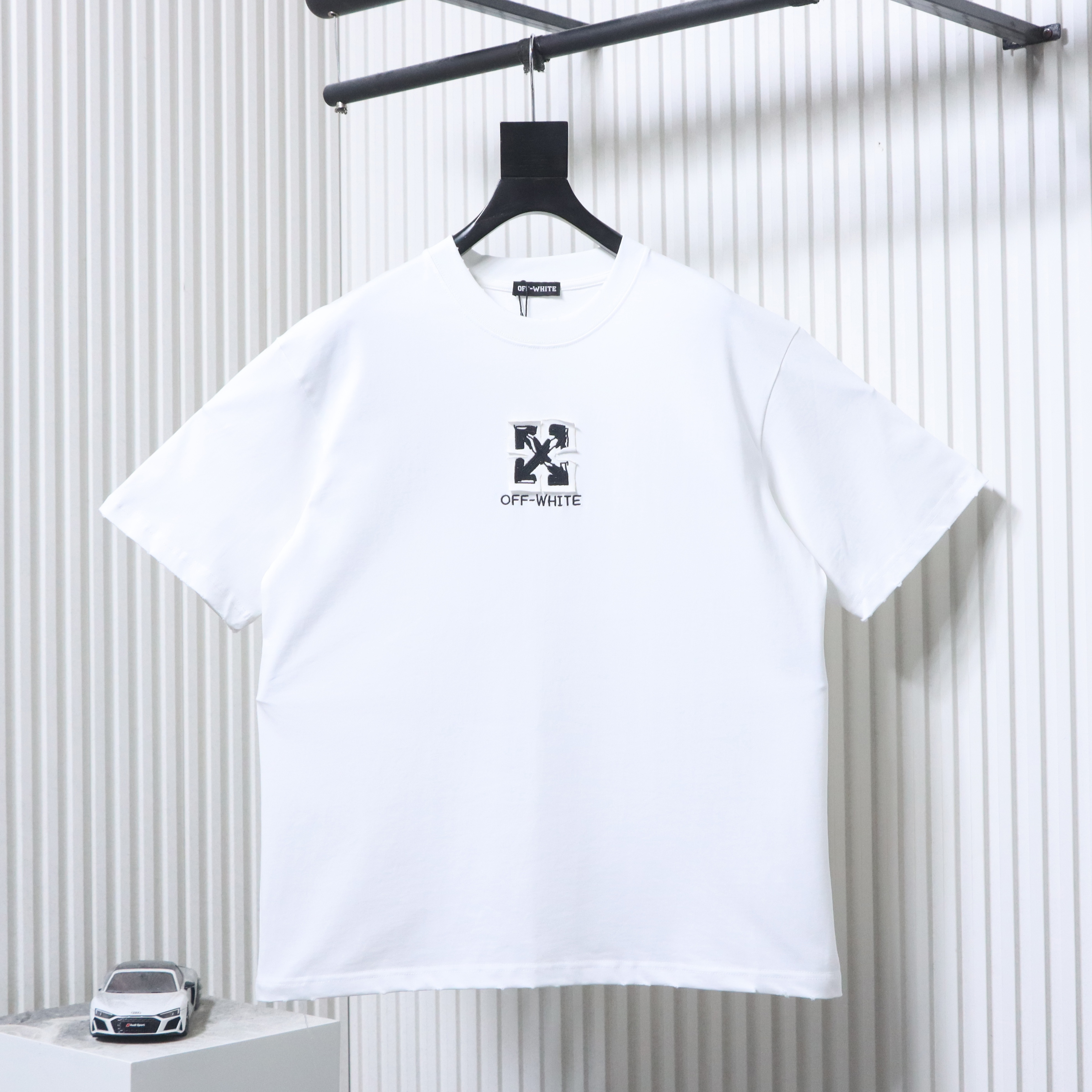 Off-White 26SS Back Arrow Logo Patch Embroidery T-Shirt White H160