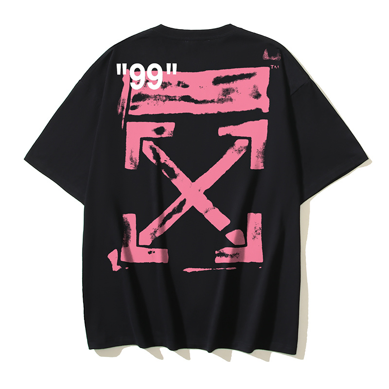 Off-White 99 Number Pink Arrow Graffiti Heavyweight T-Shirt H110 169