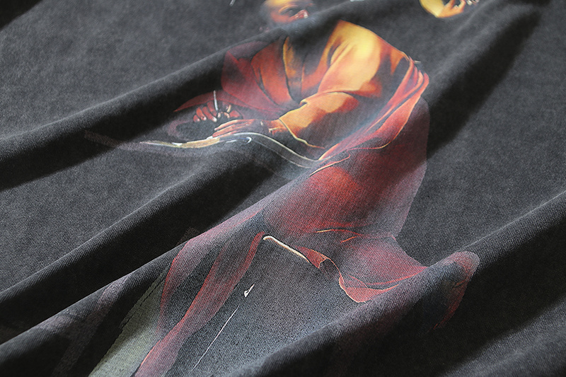 Off-White Angel Red Old Man Religious Arrow Washed Heavyweight T-Shirt H120 1200