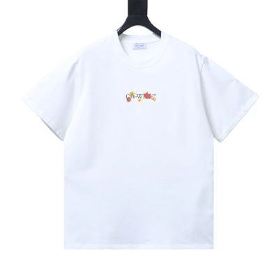 Off-White Autumn Leaves Embroidery T-Shirt H170 02