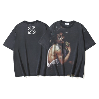 Off-White Bacchus Portrait Grape Washed Heavyweight T-Shirt H120 1216 01