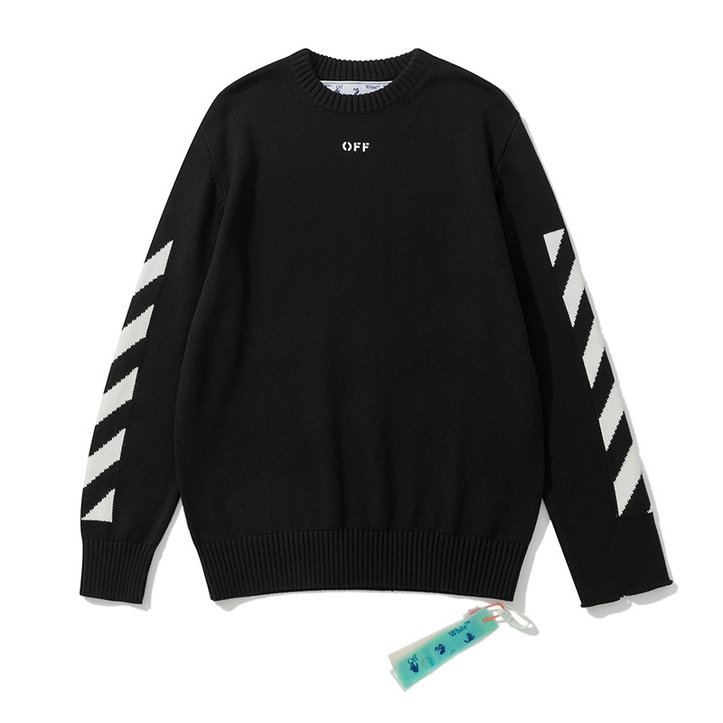 Off-White Black Grey Army Green Graphic Knitwear 301